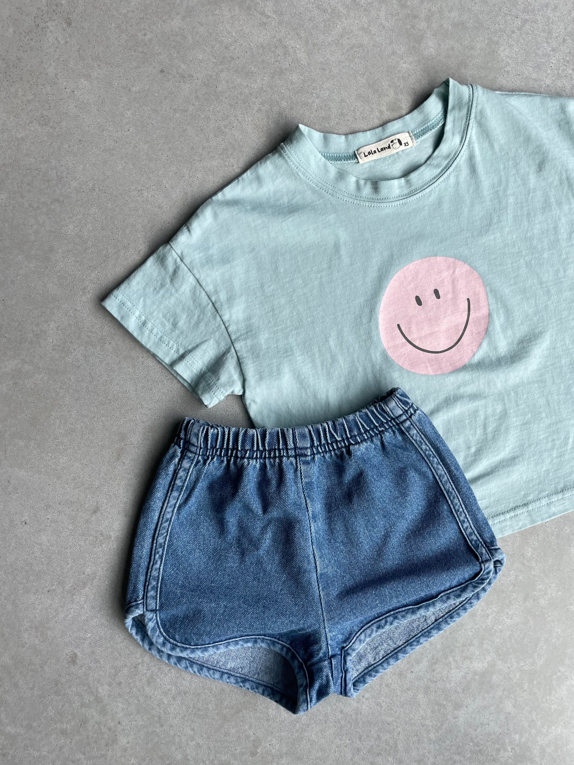 Smiley tee - blauw