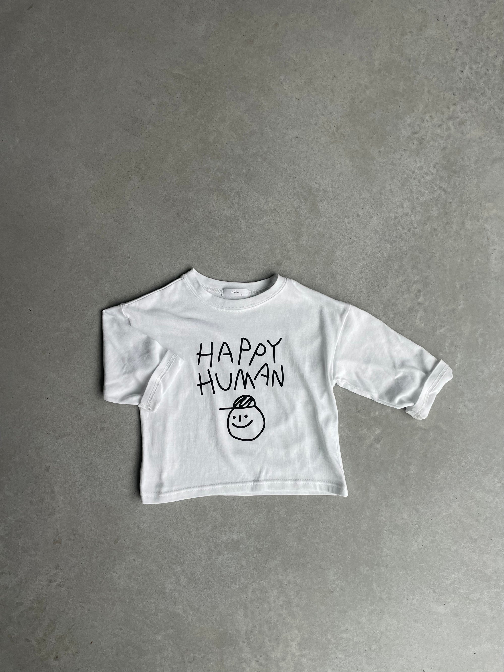 Happy human tee - wit