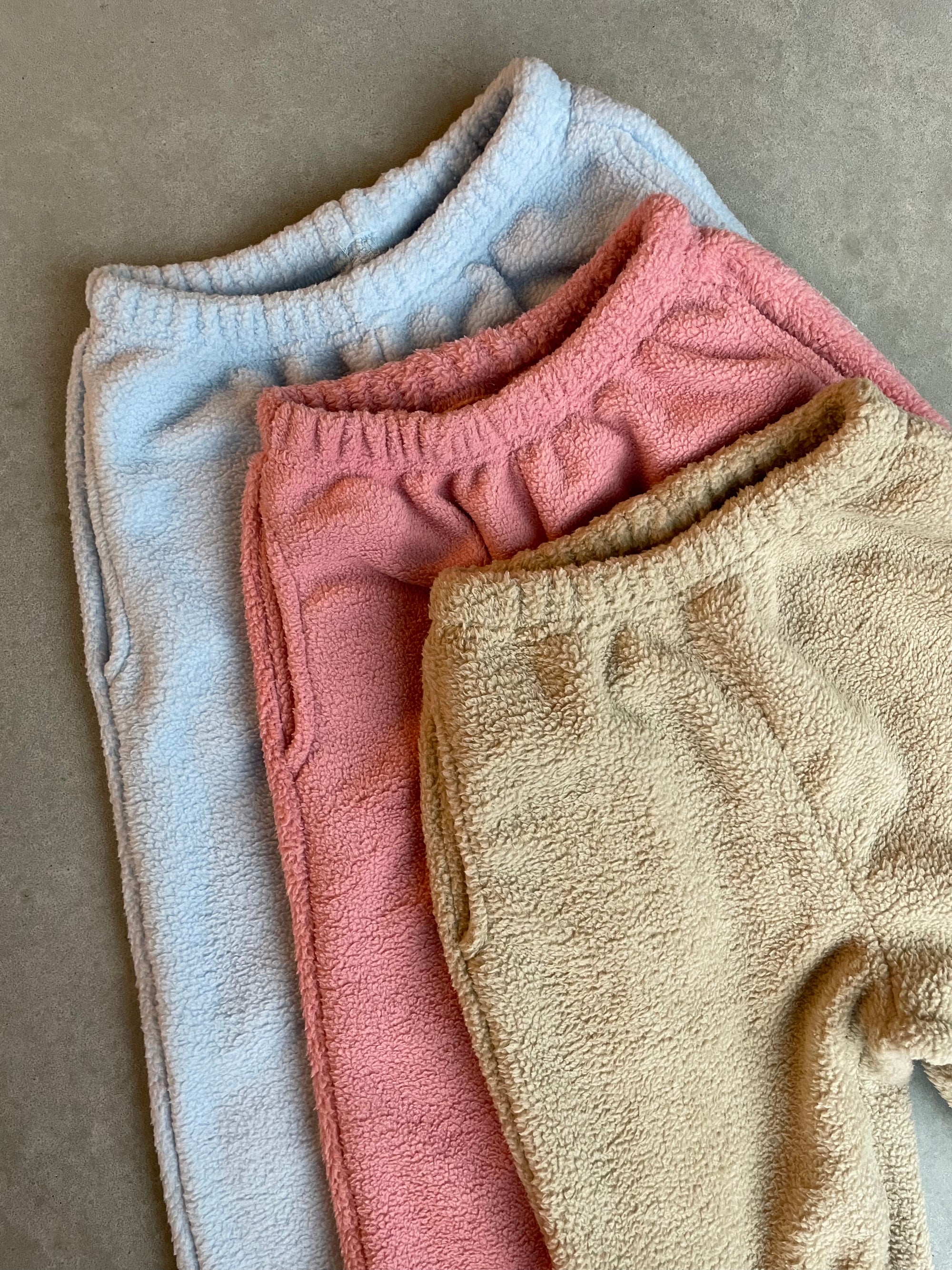 Fluffy fleece pants - roze