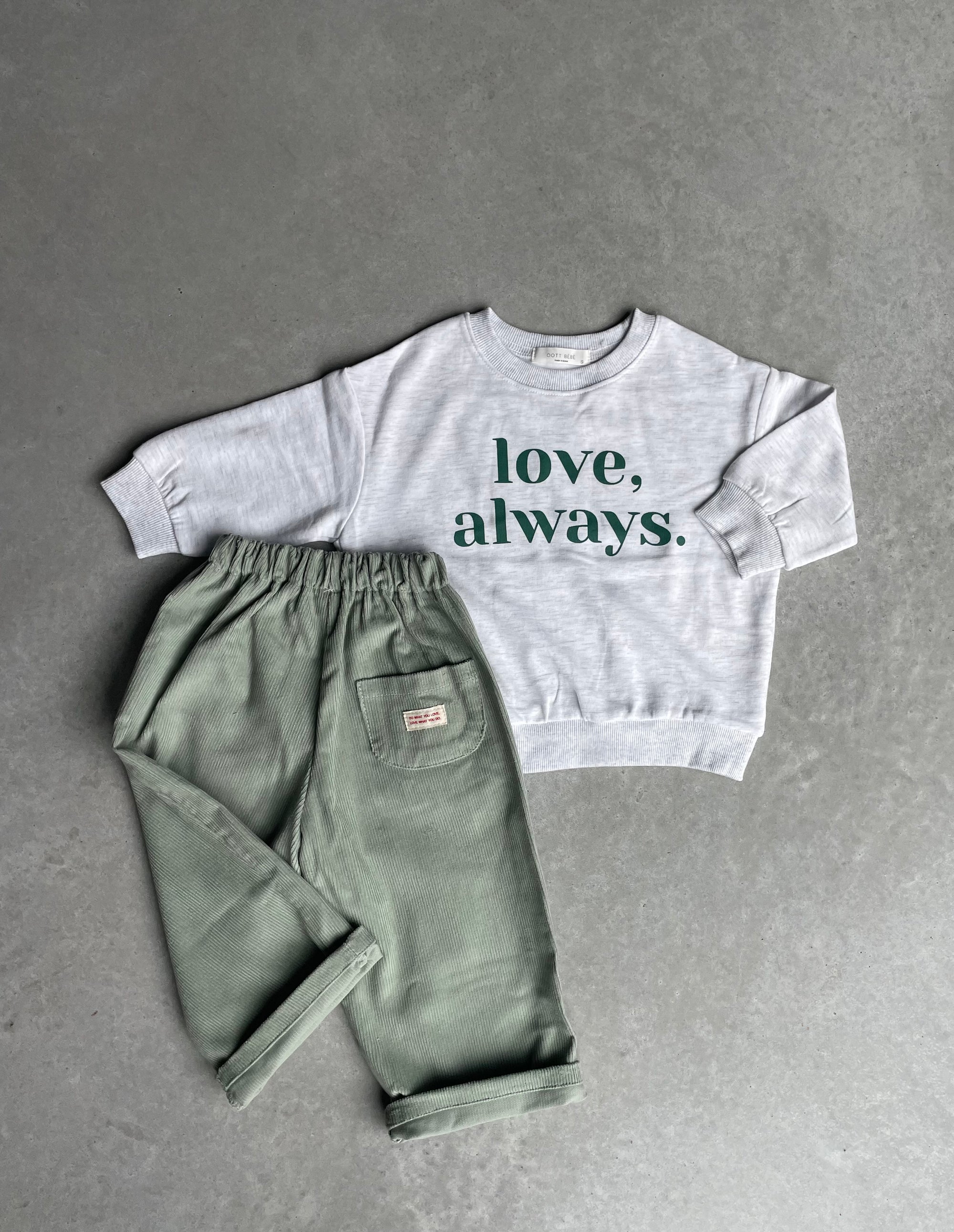 Oversized love always sweatshirt - grijs