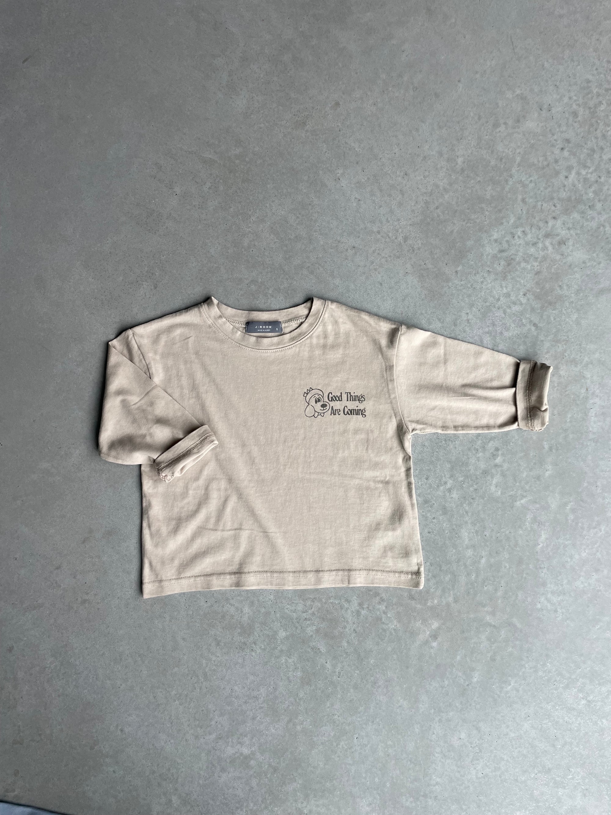 Oversized good things are coming tee - beige