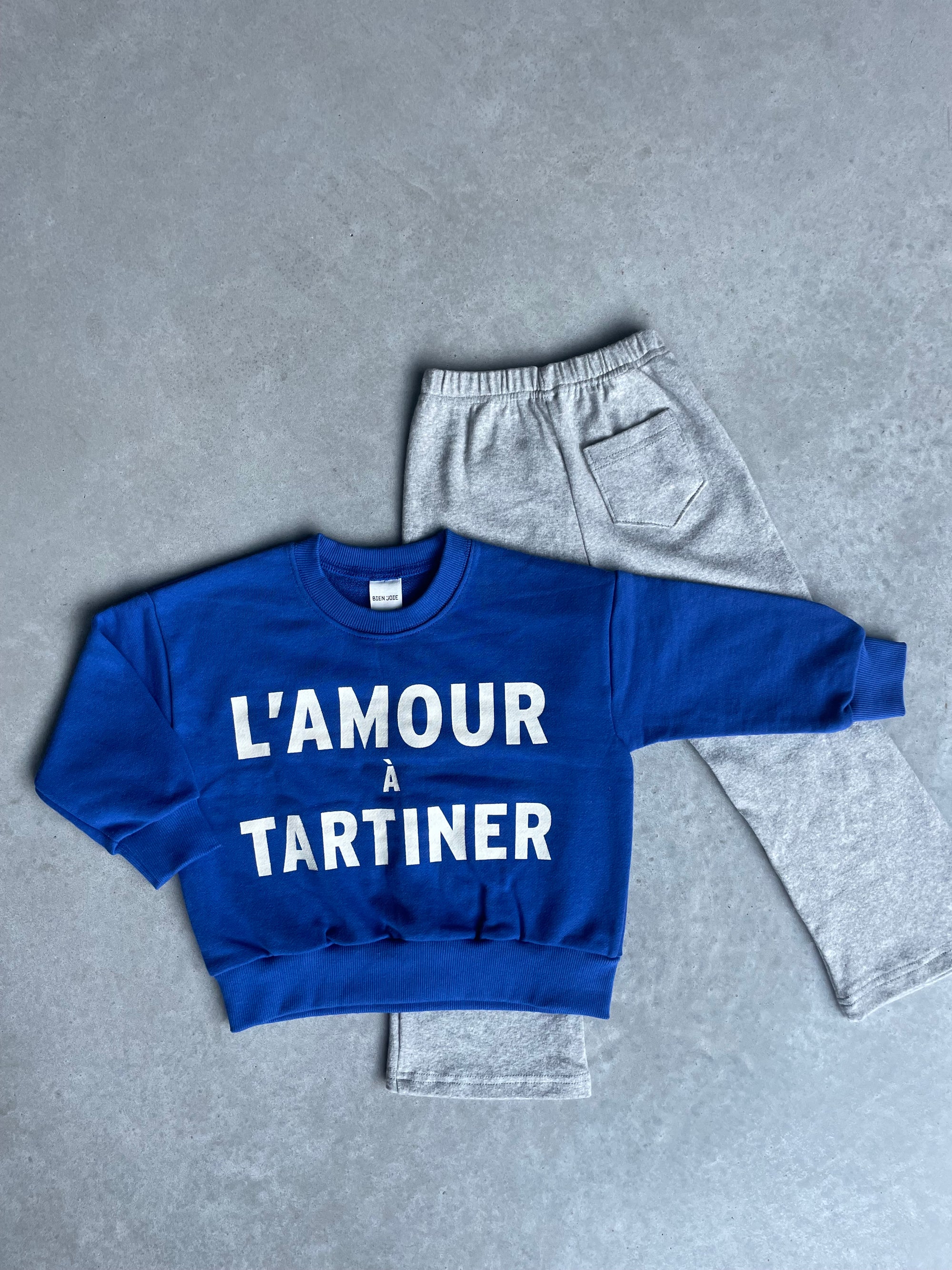 Oversized l'amour à tartiner sweater - blauw