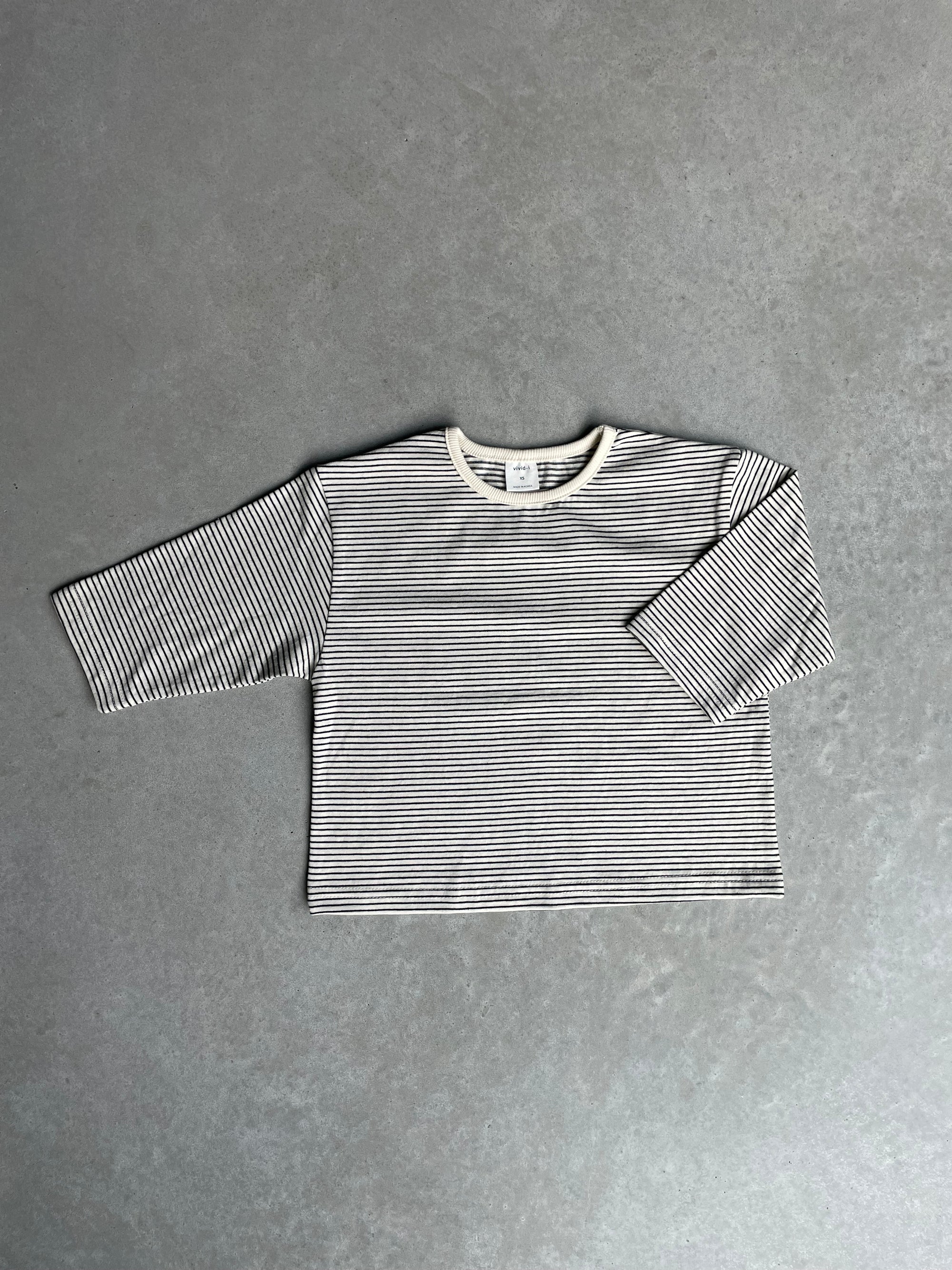 Striped tee - zwart