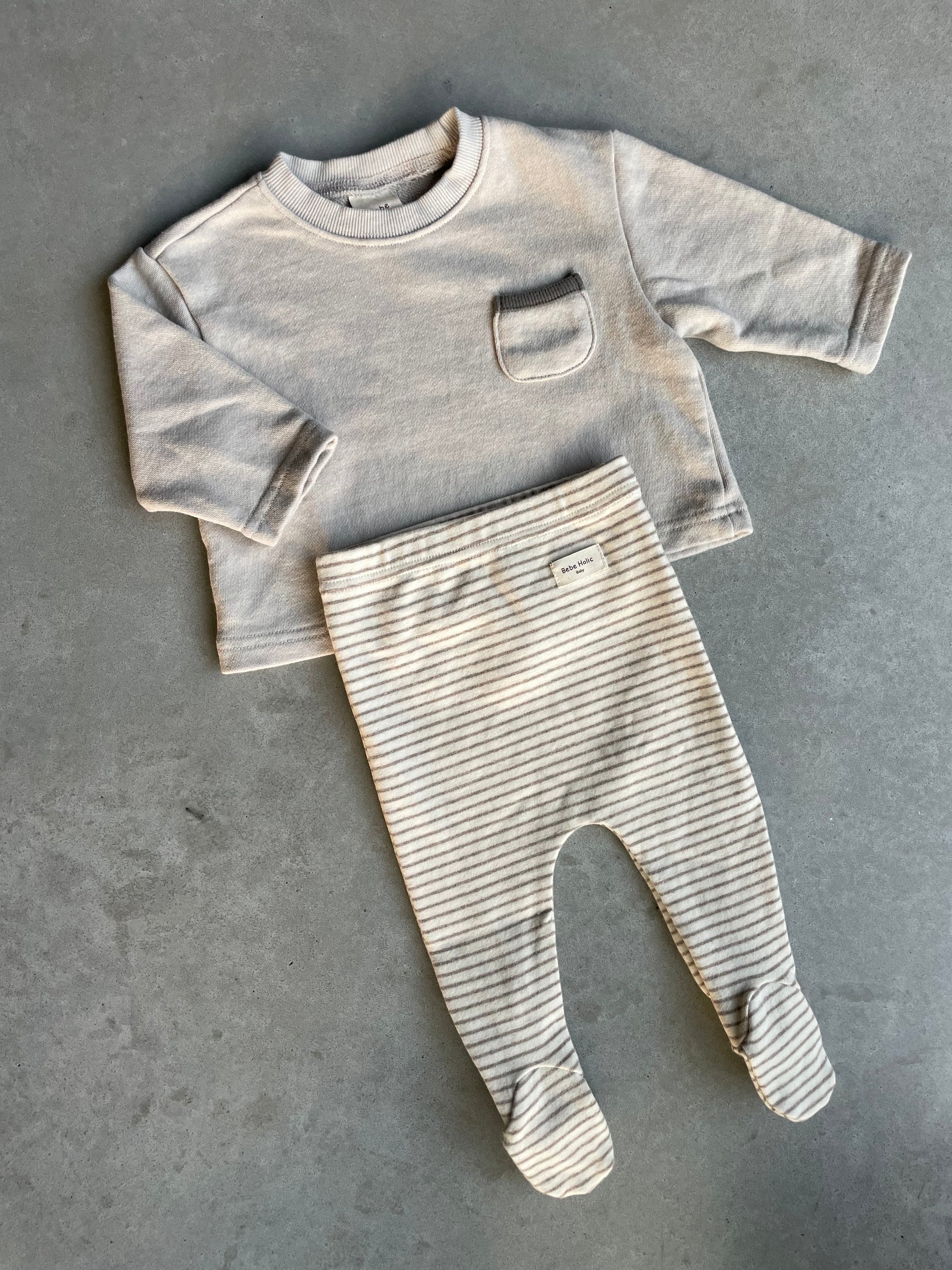 Gestreepte legging met voetjes