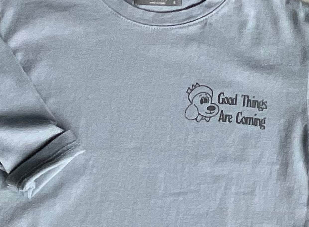 Oversized good things are coming tee - blauw