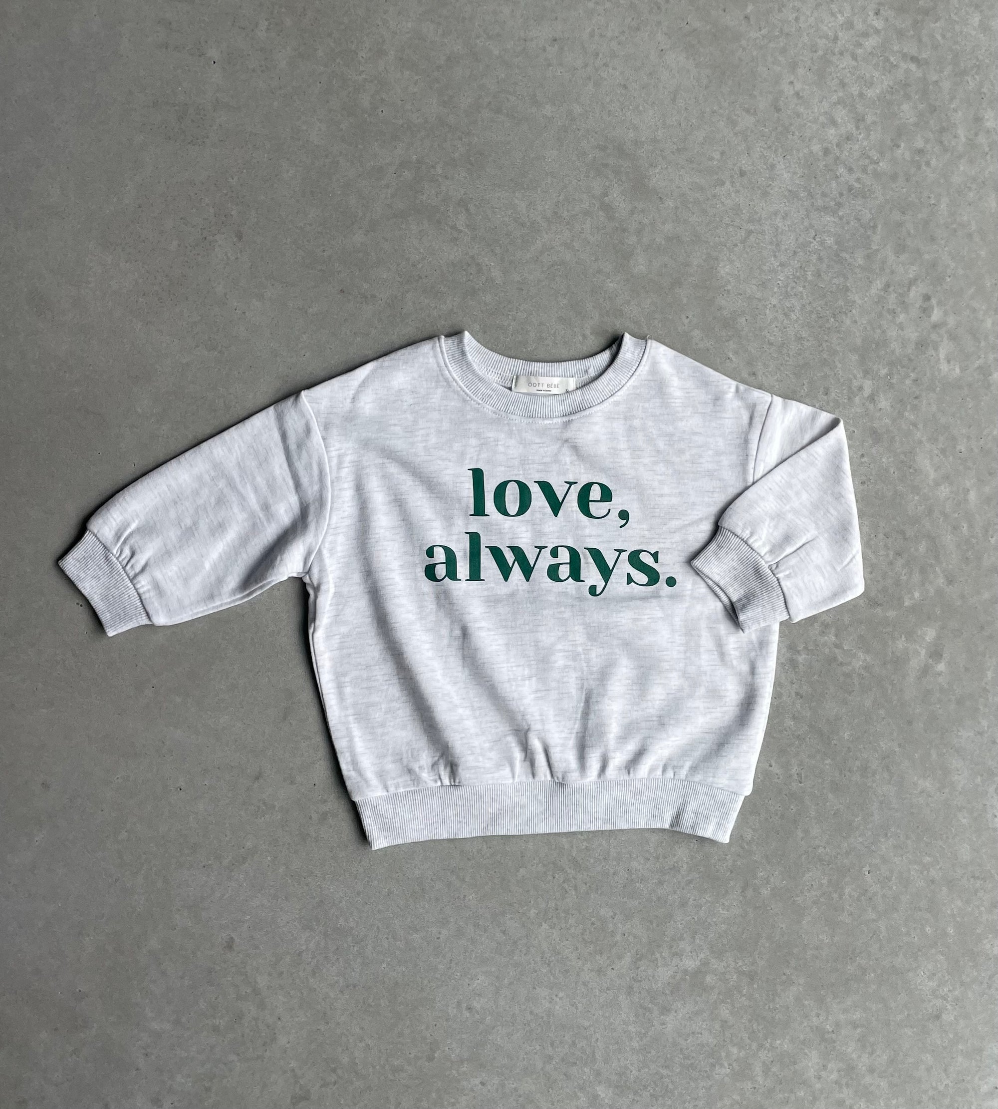 Oversized love always sweatshirt - grijs