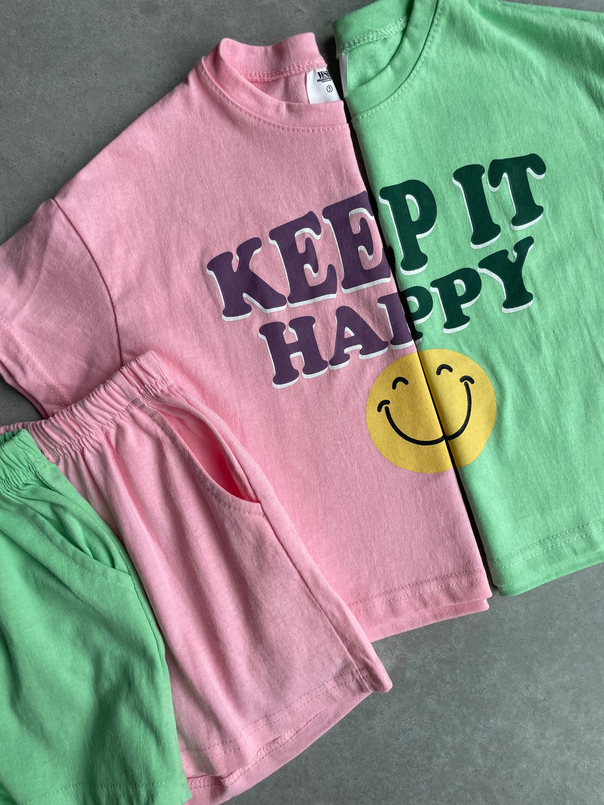 Setje keep it happy - roze