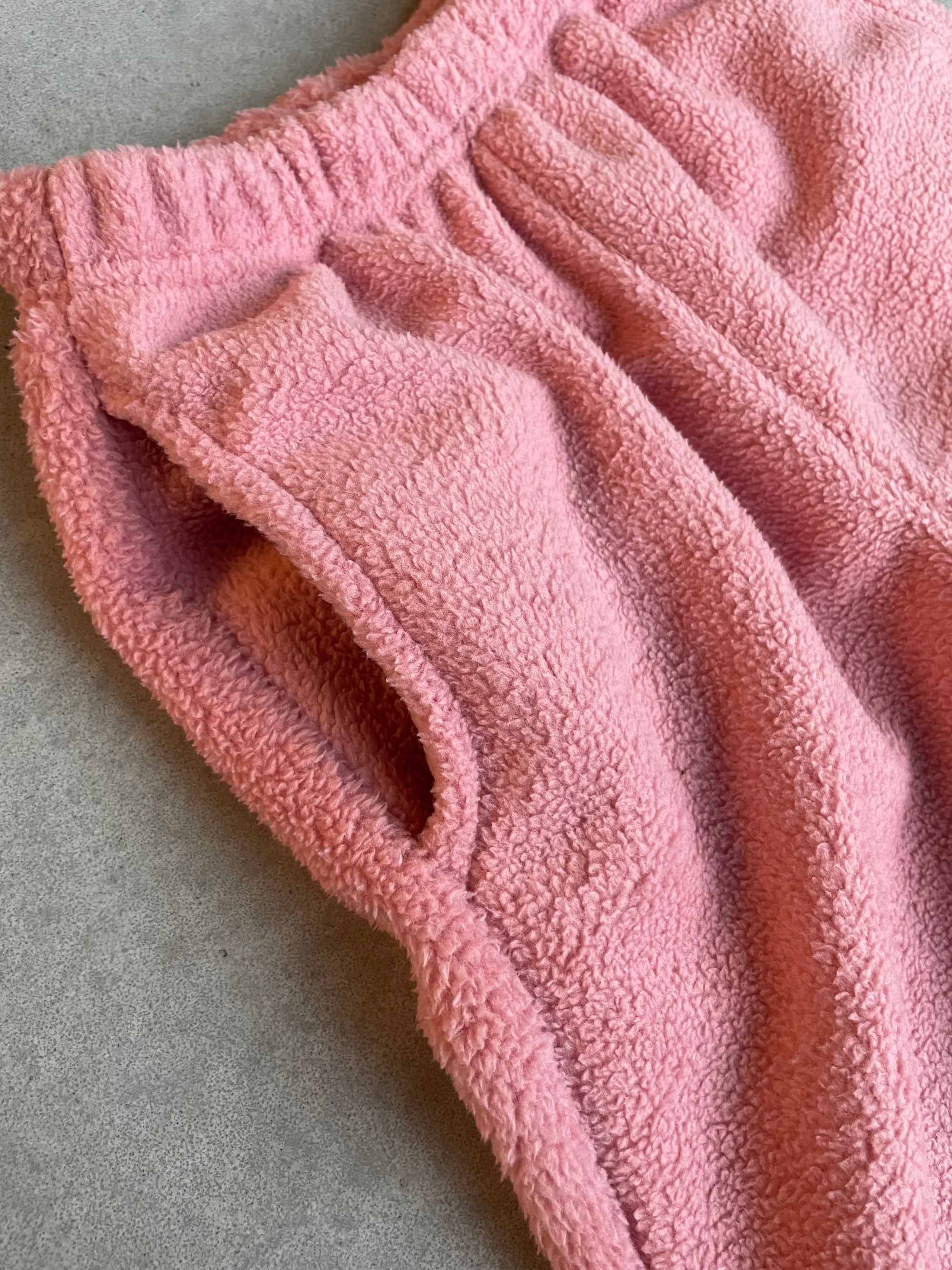 Fluffy fleece pants - roze