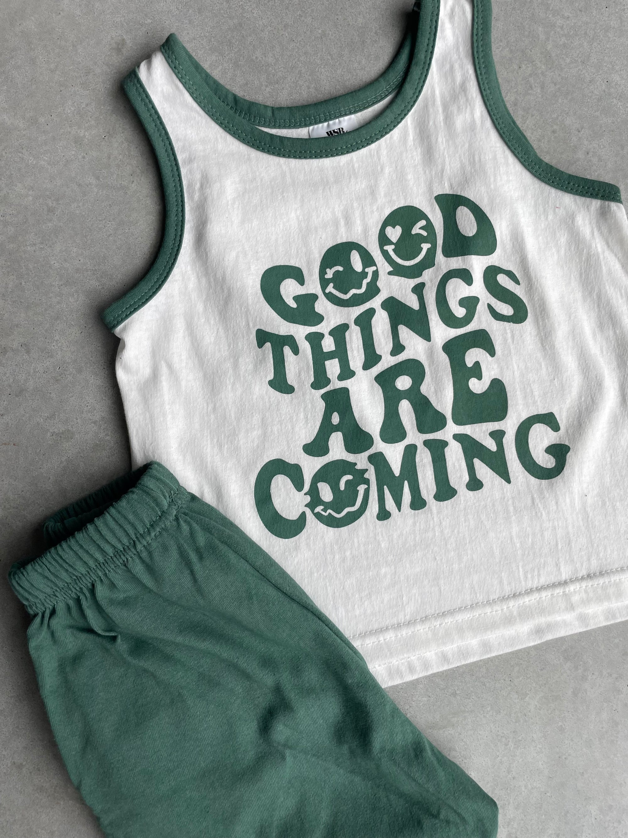 Setje good things are coming - groen