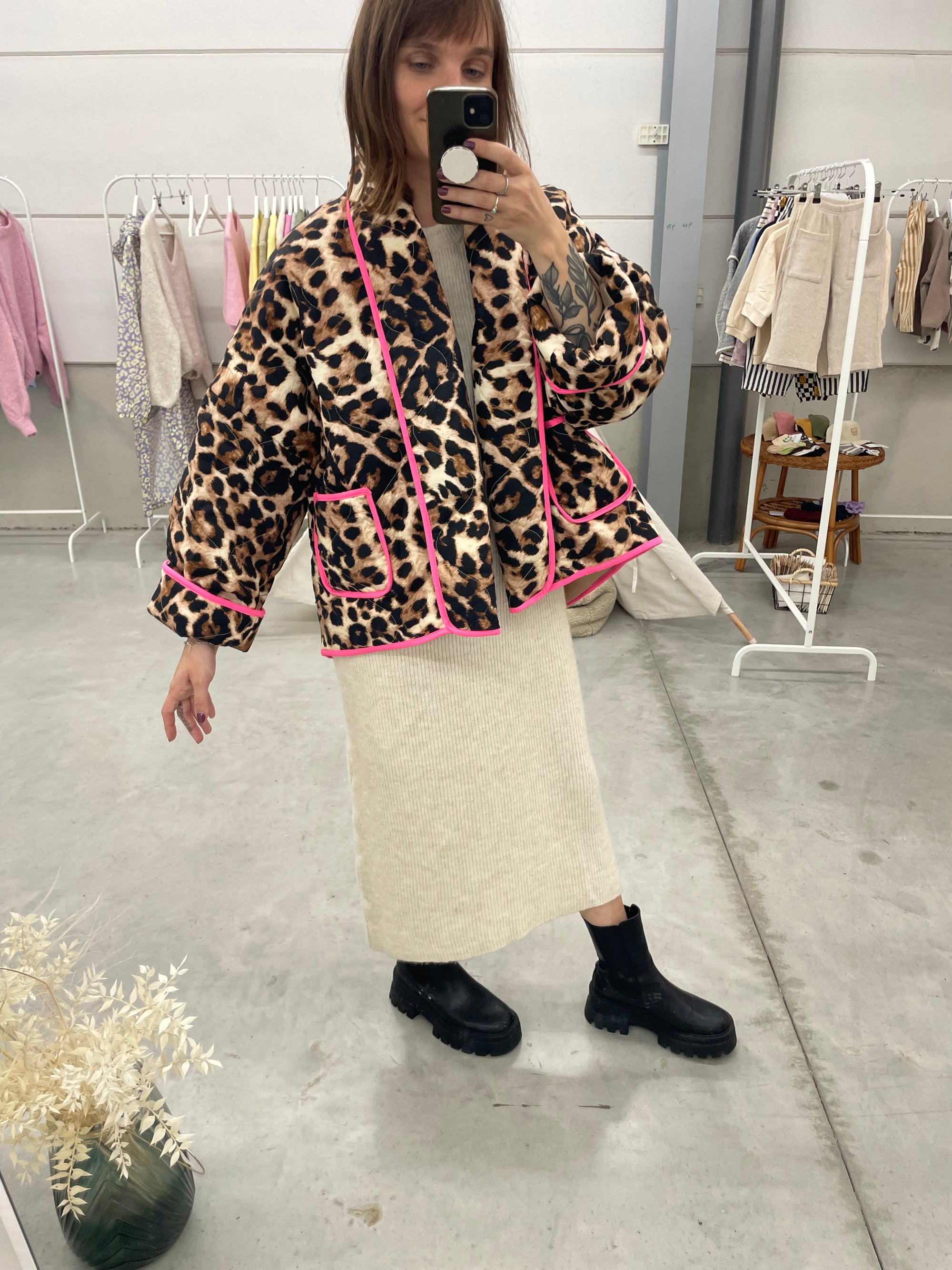 Oversized quilted leo jacket