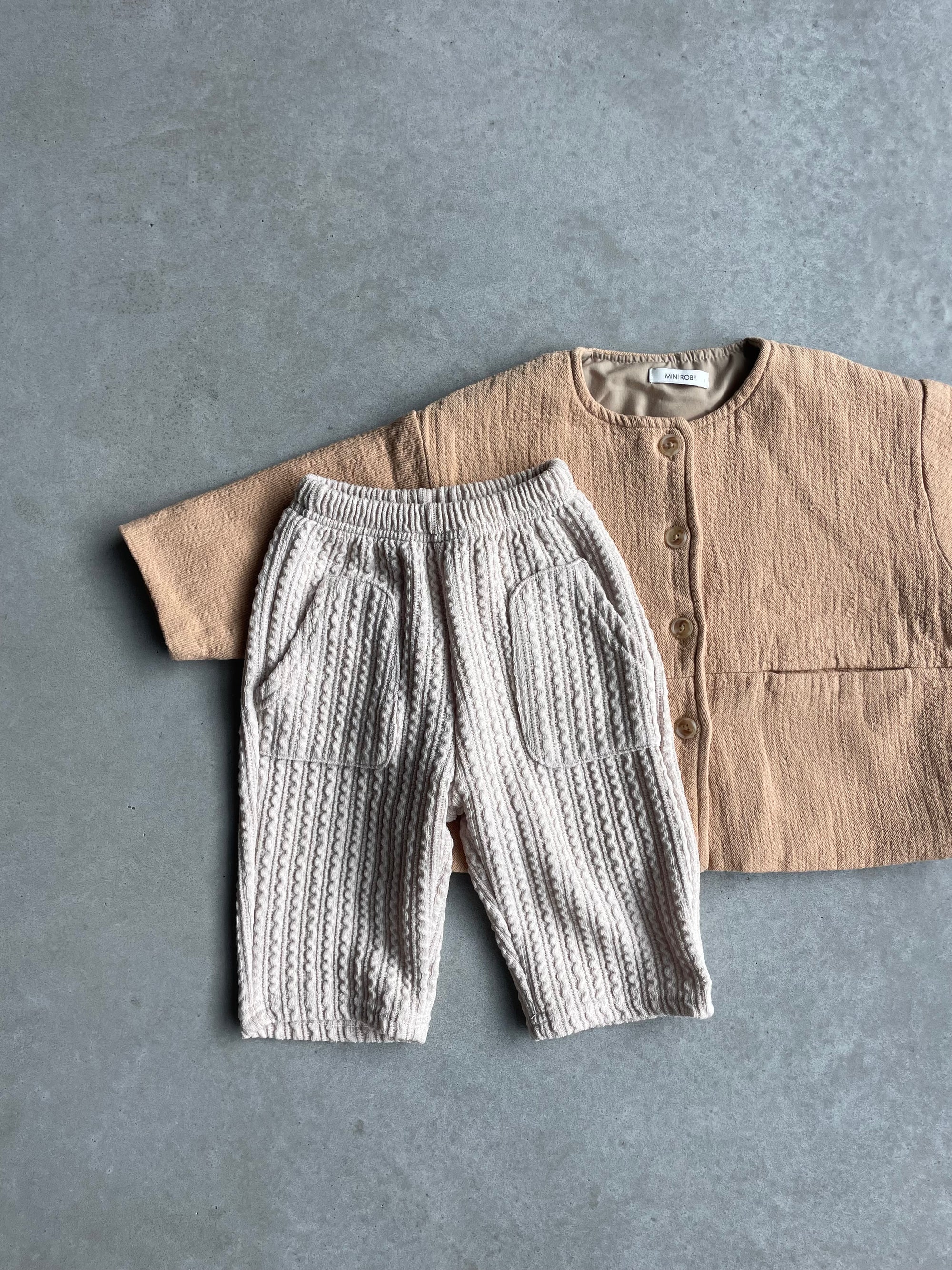 Relief pocket pants - lichtbeige