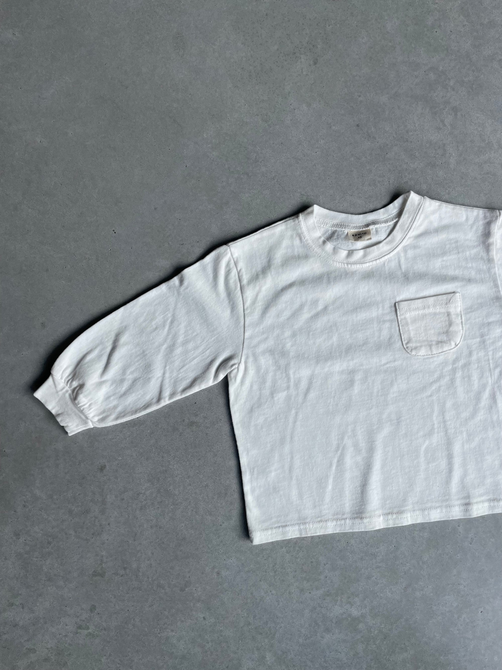 Piping pocket tee - wit