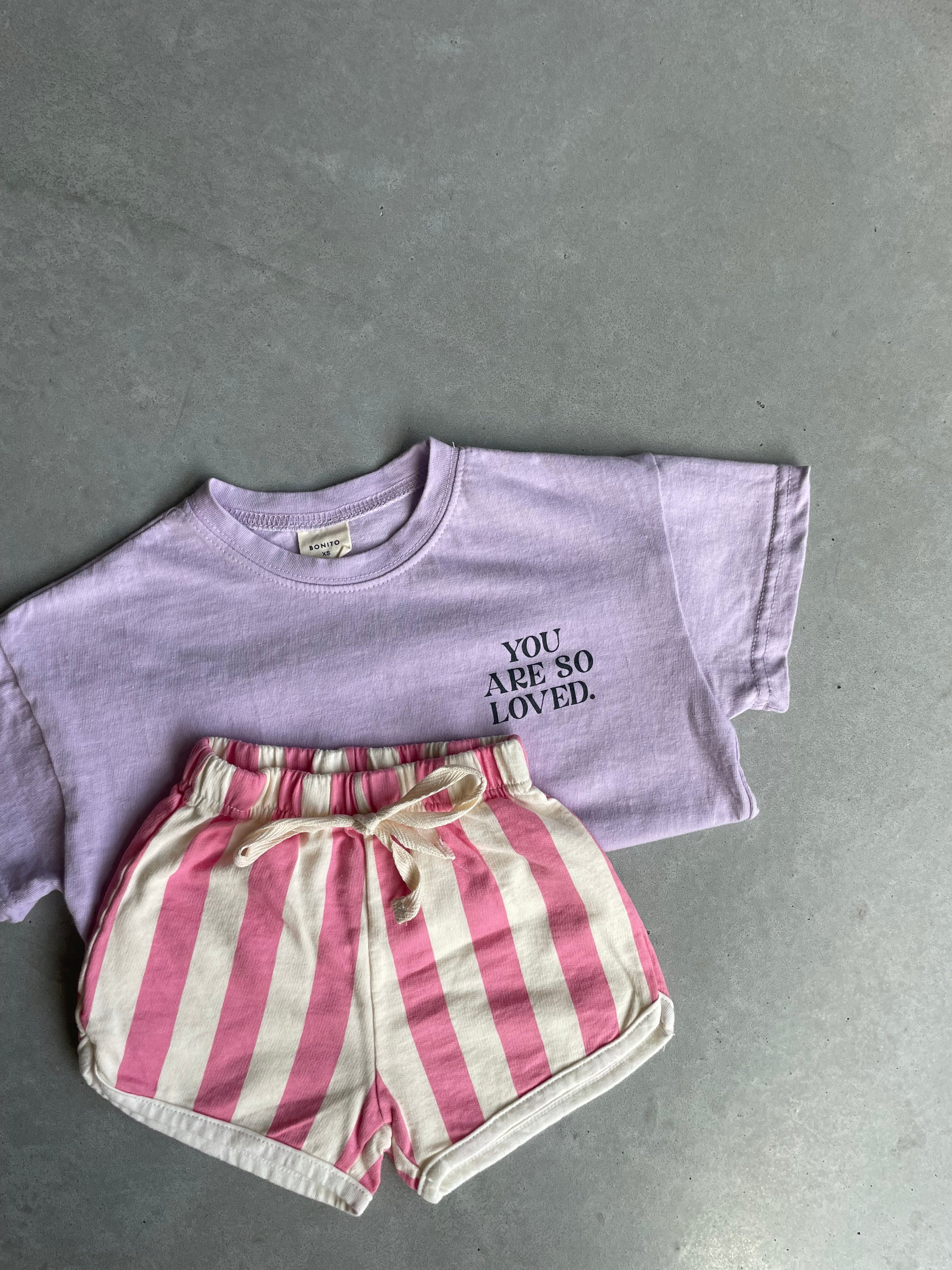 Striped short - roze