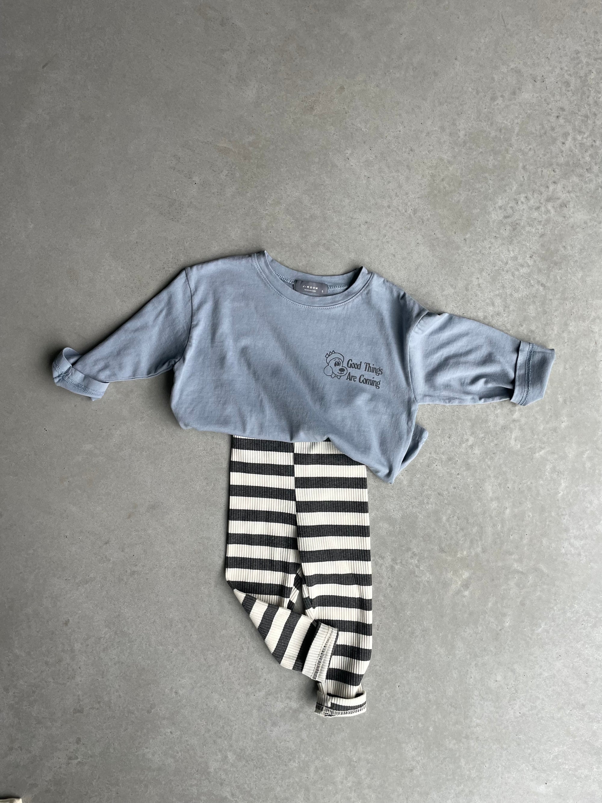 Striped rib leggings - houtskool