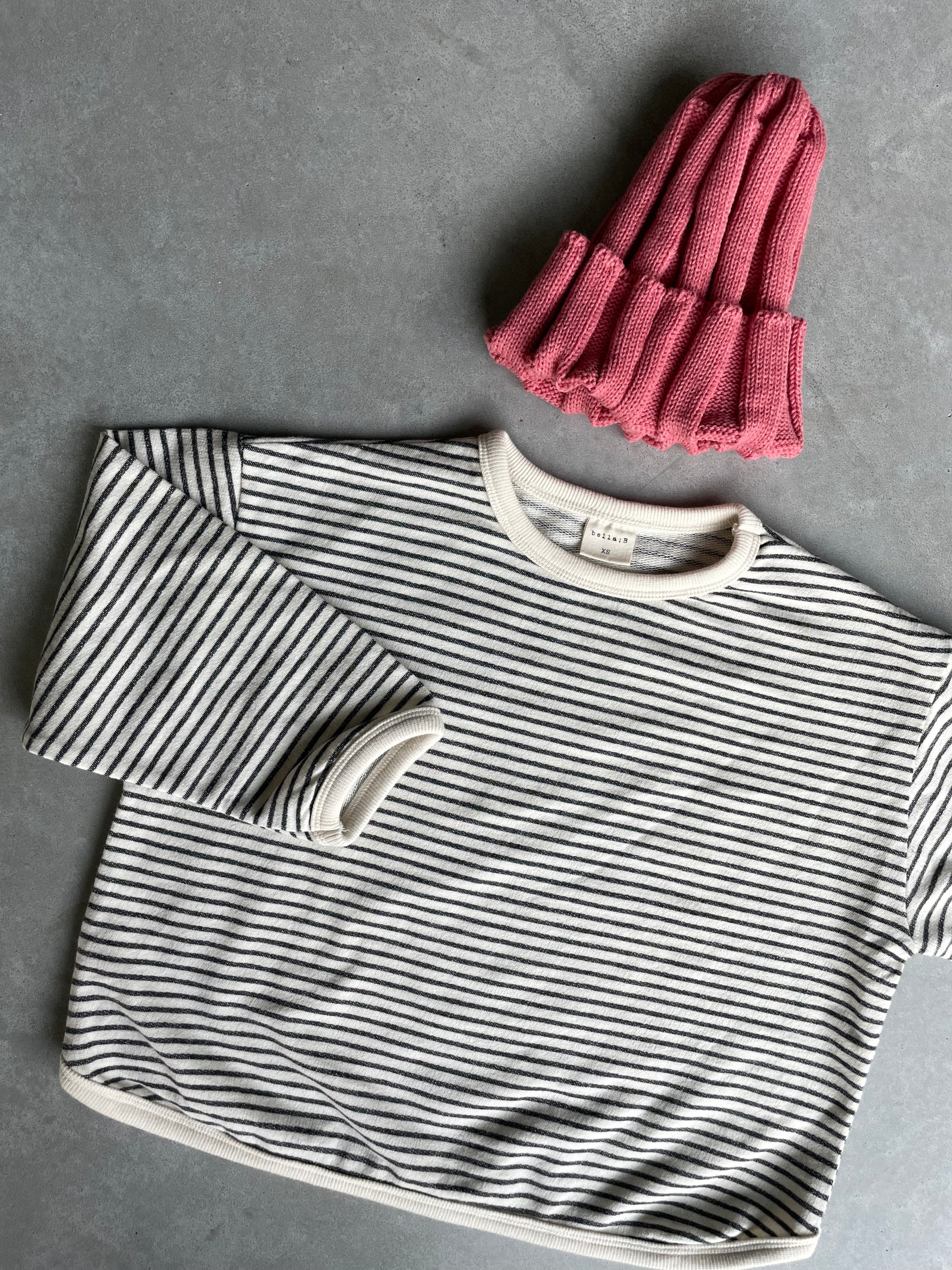 Oversized striped sweatshirt - houtskool