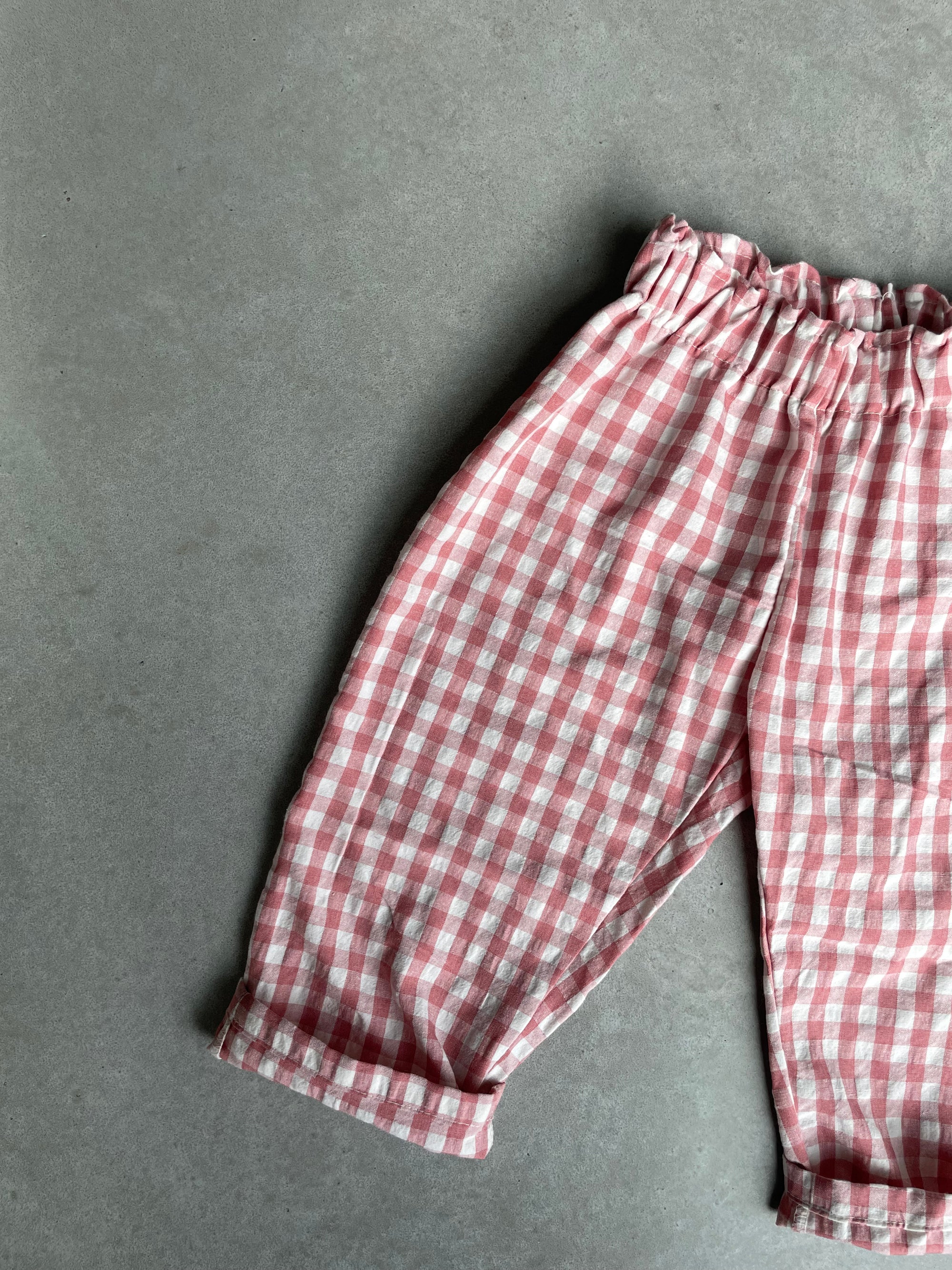 Summer check pants - rood