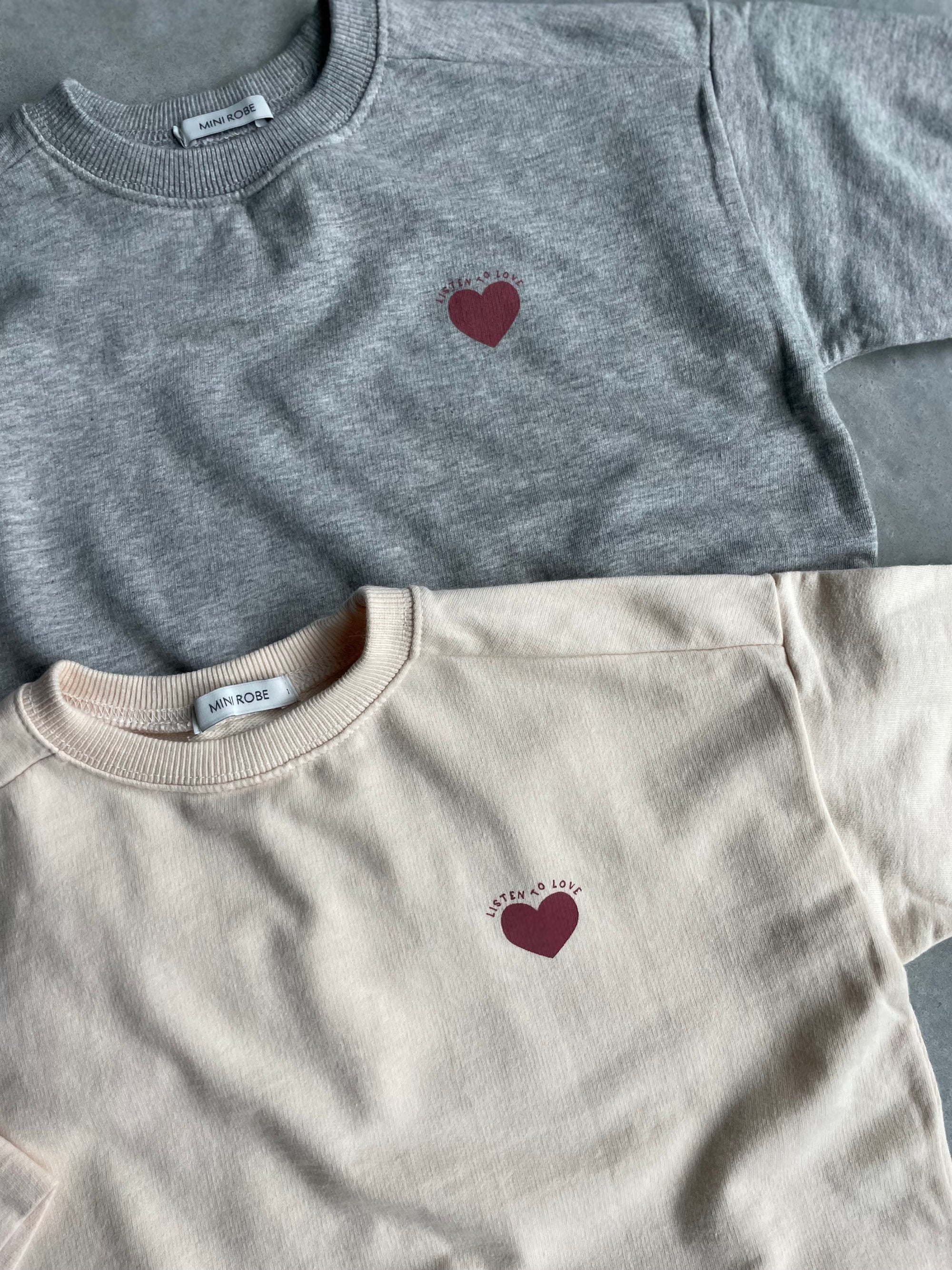 Oversized heart sweatshirt - lichtbeige