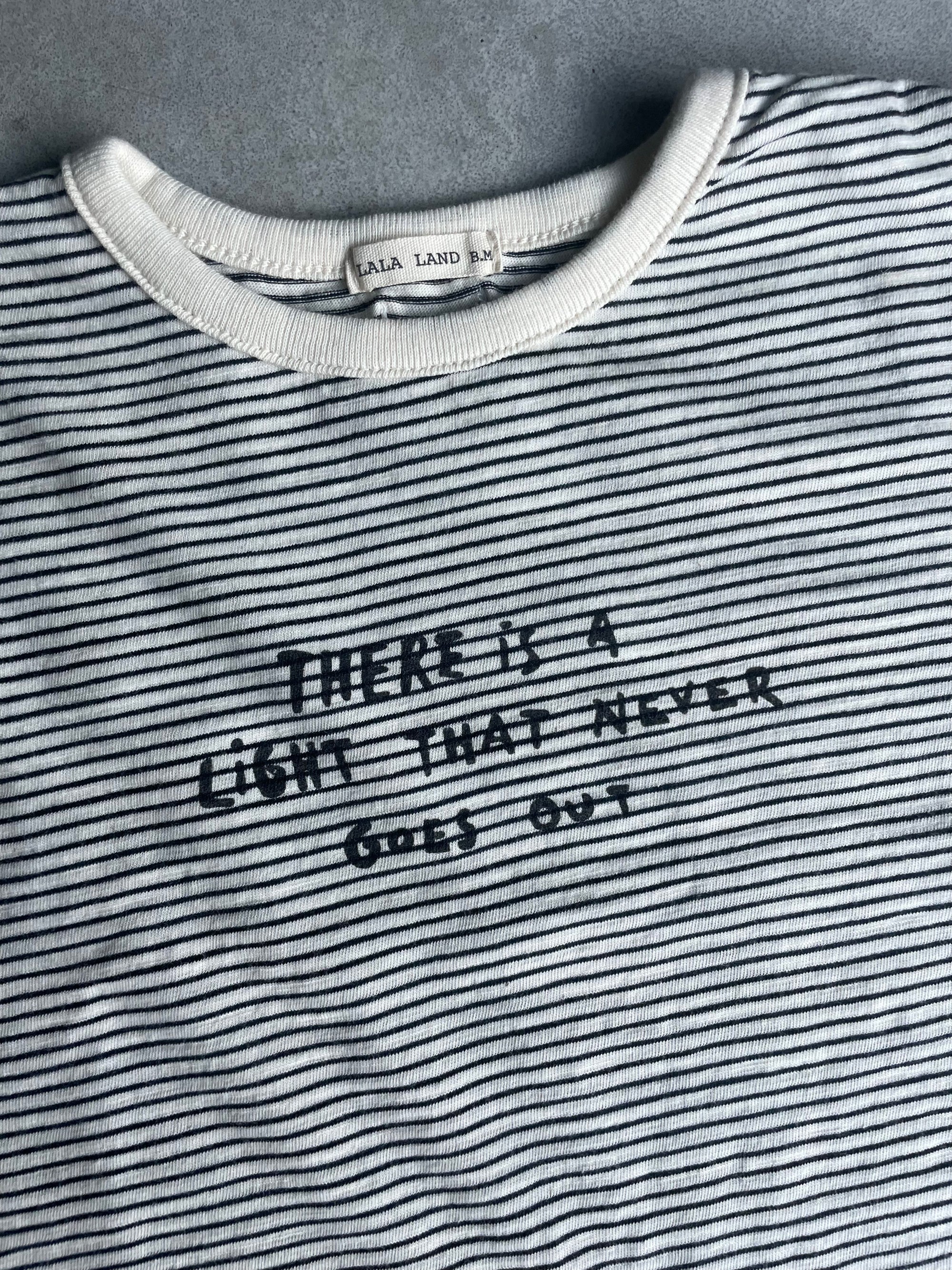 Bebe striped quote shirt - houtskool