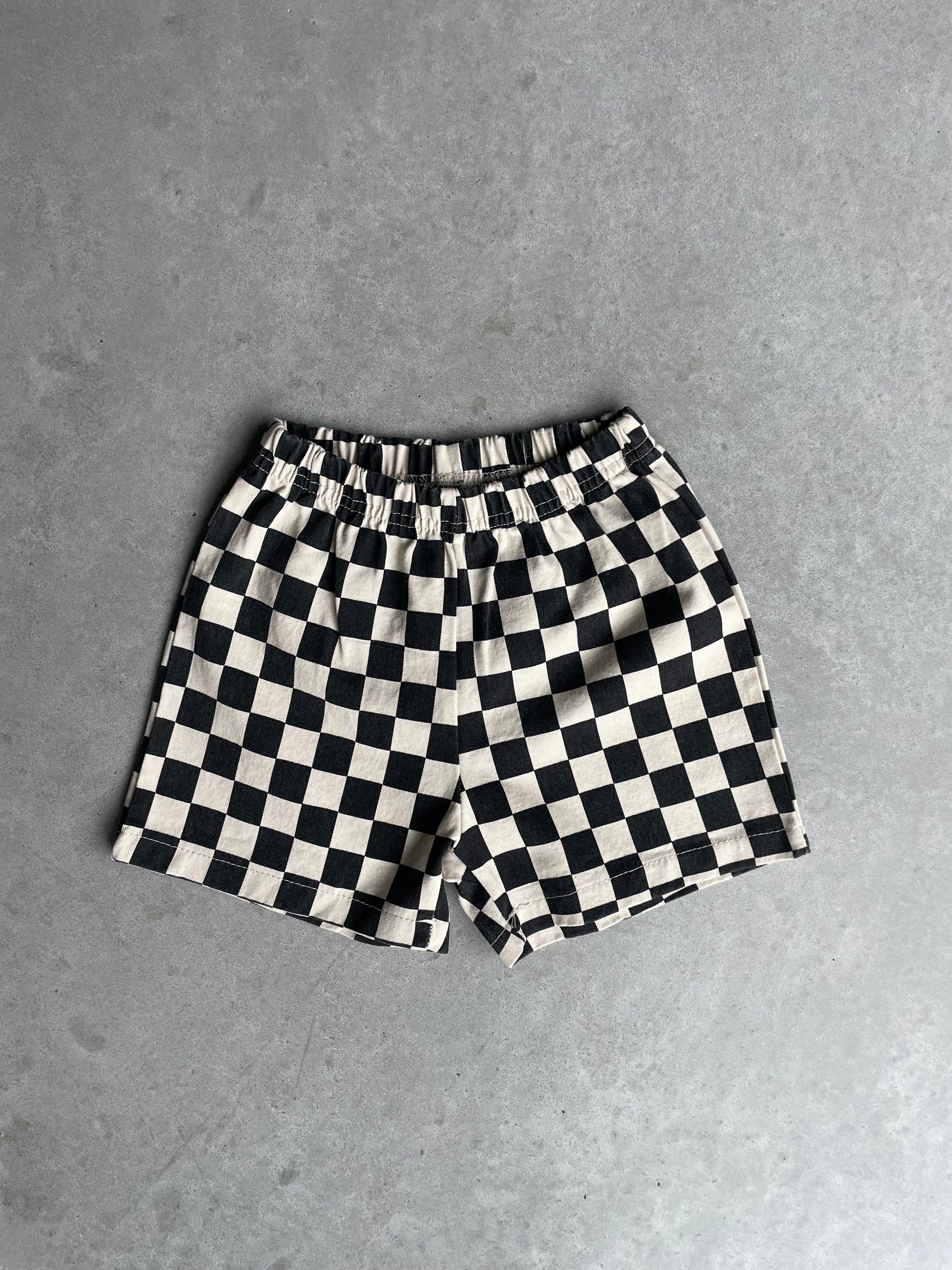 Checkered short - zwart