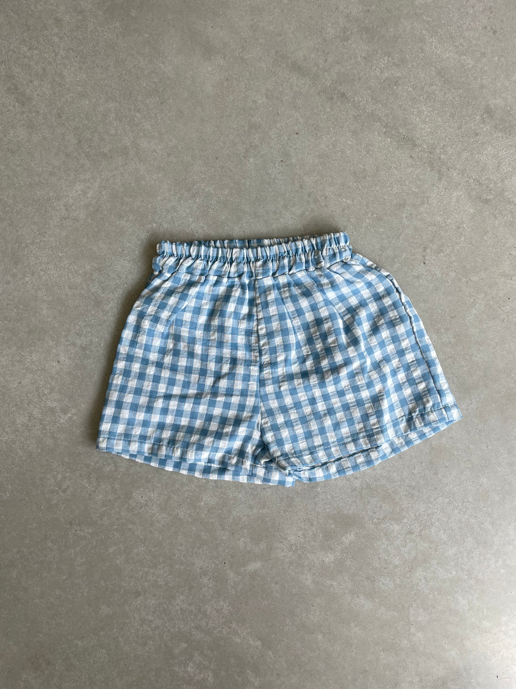 Checkered summer short - blauw