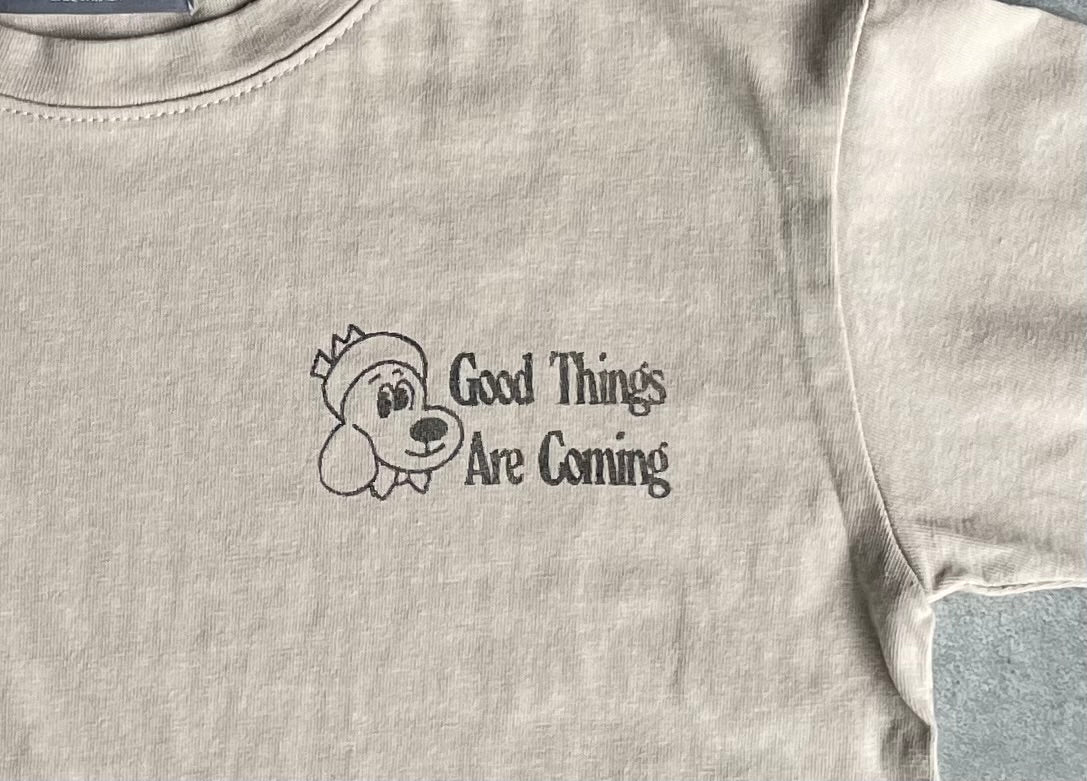 Oversized good things are coming tee - beige