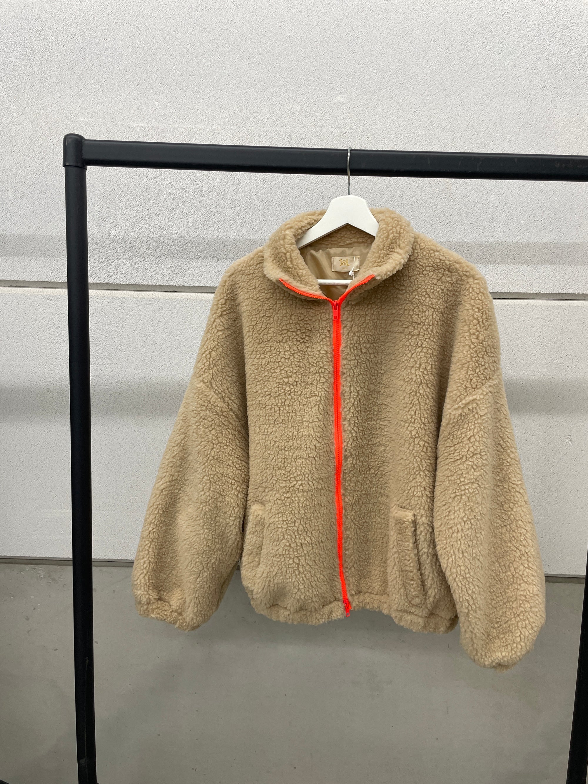 Oversized teddy jacket