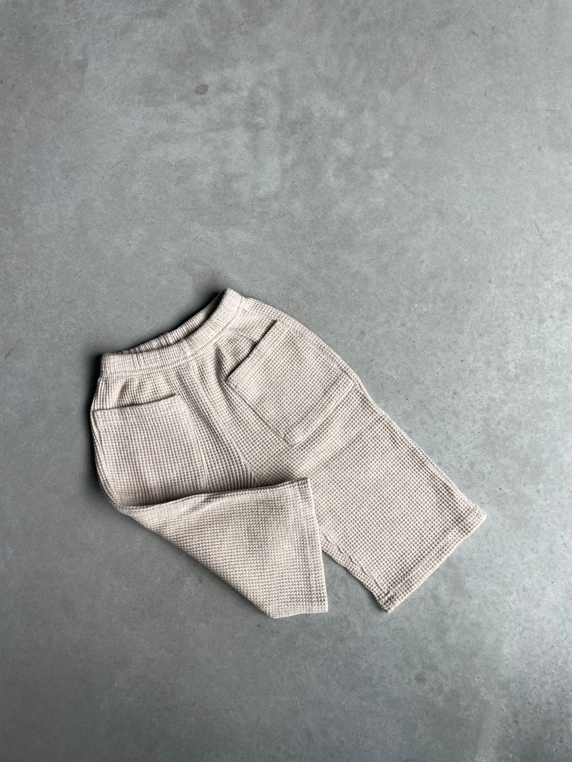 Pocket waffle pants - beige