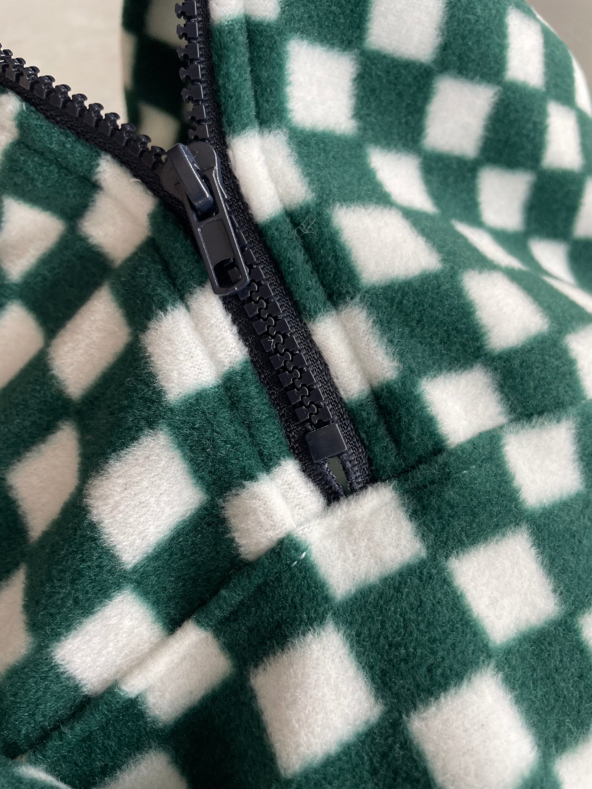 Checkered fleece pullover - groen