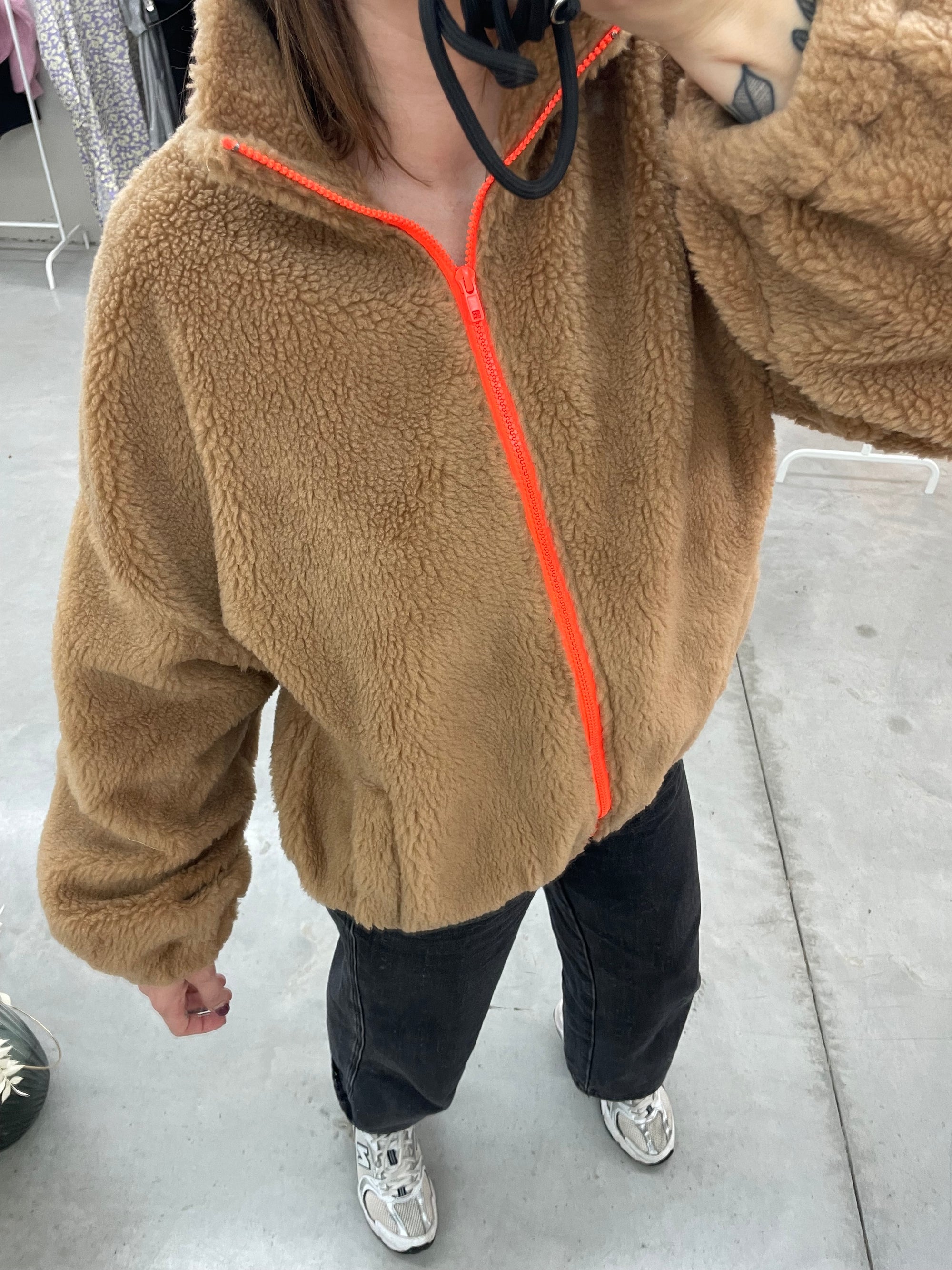 Oversized teddy jacket