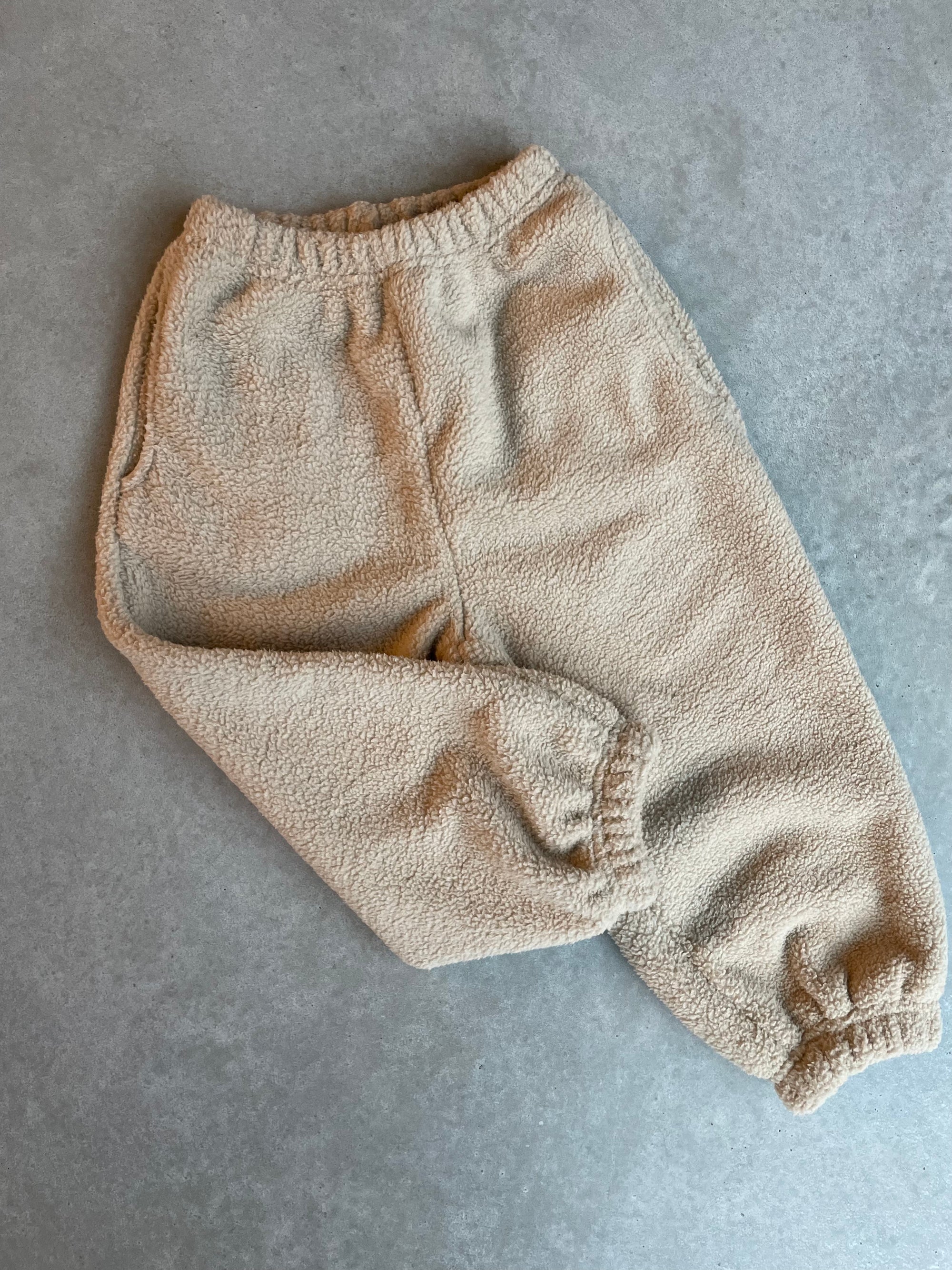 Fluffy fleece pants - beige