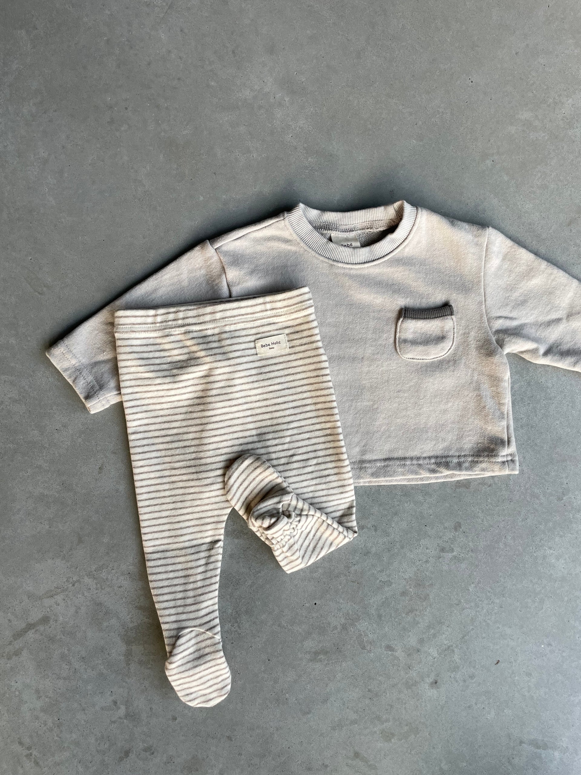 Gestreepte legging met voetjes