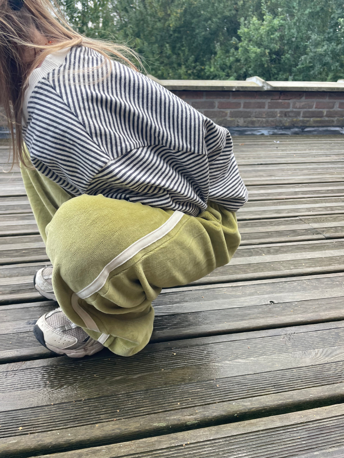 Velvet one line pants