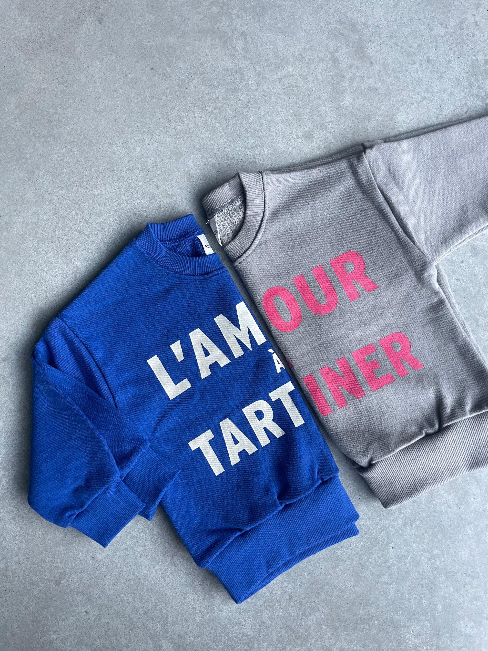 Oversized l'amour à tartiner sweater - blauw