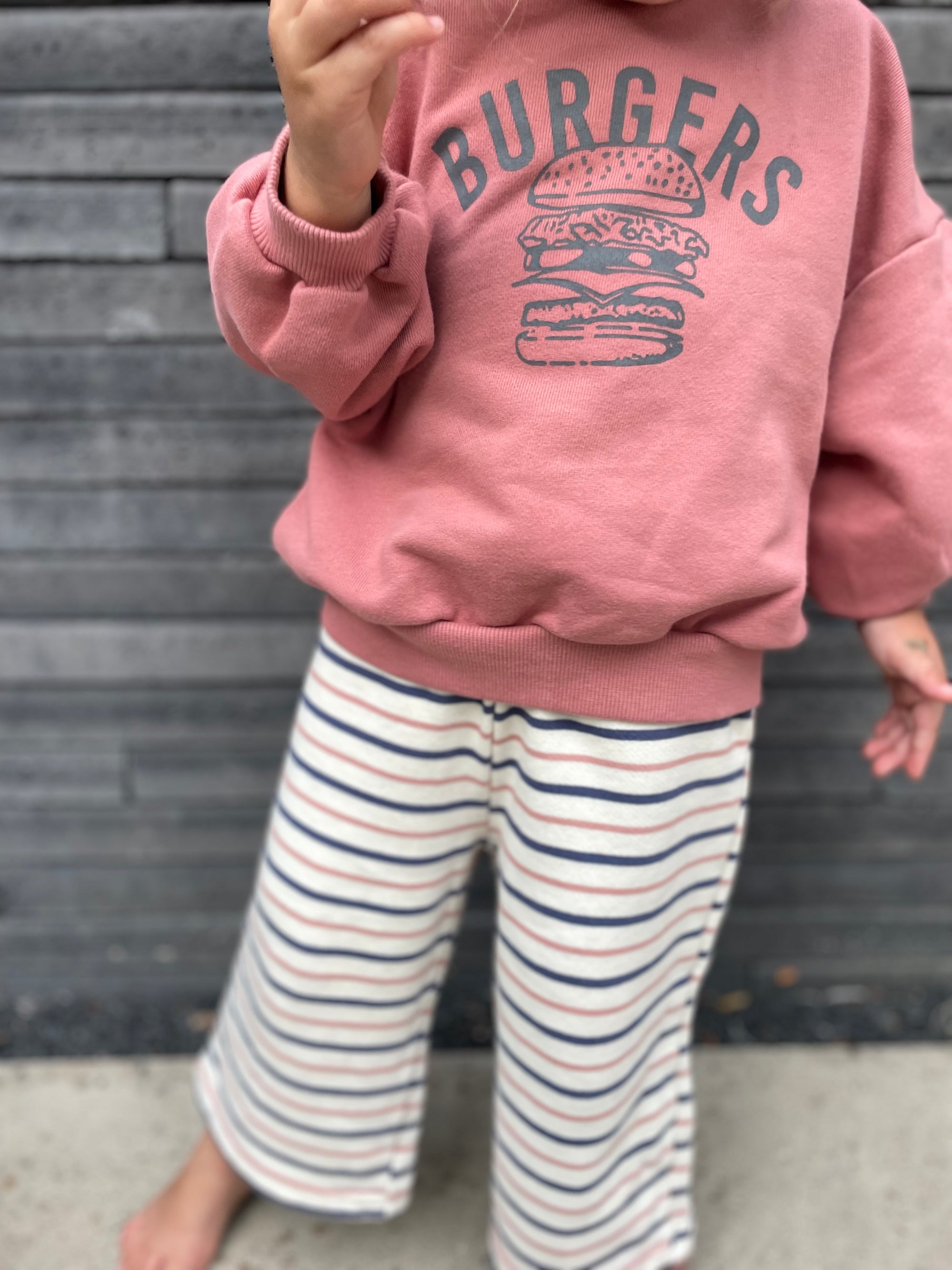 Striped jogging pants - roze & blauw