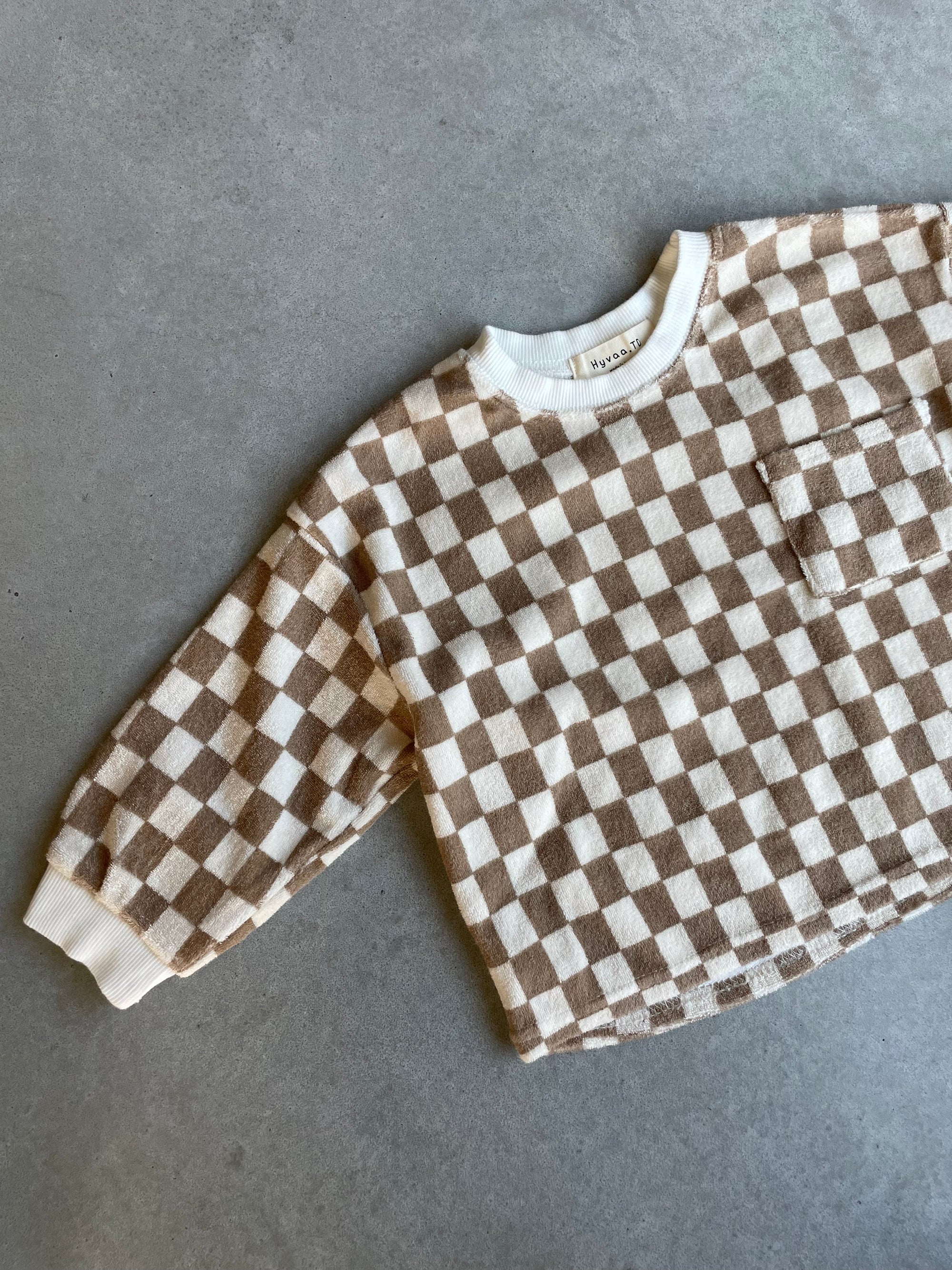 Terry checkered sweatshirt - bruin