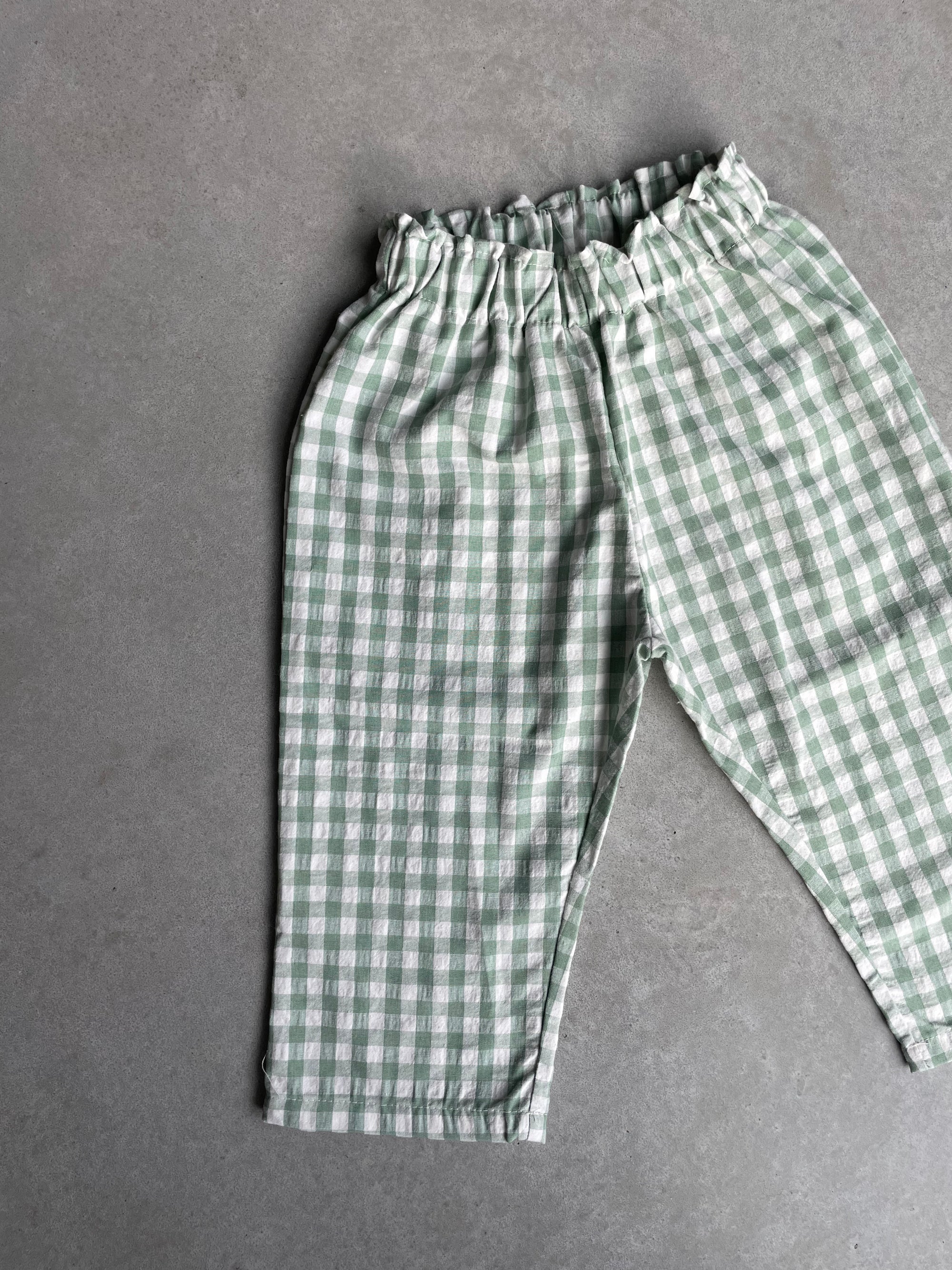 Summer check pants - groen