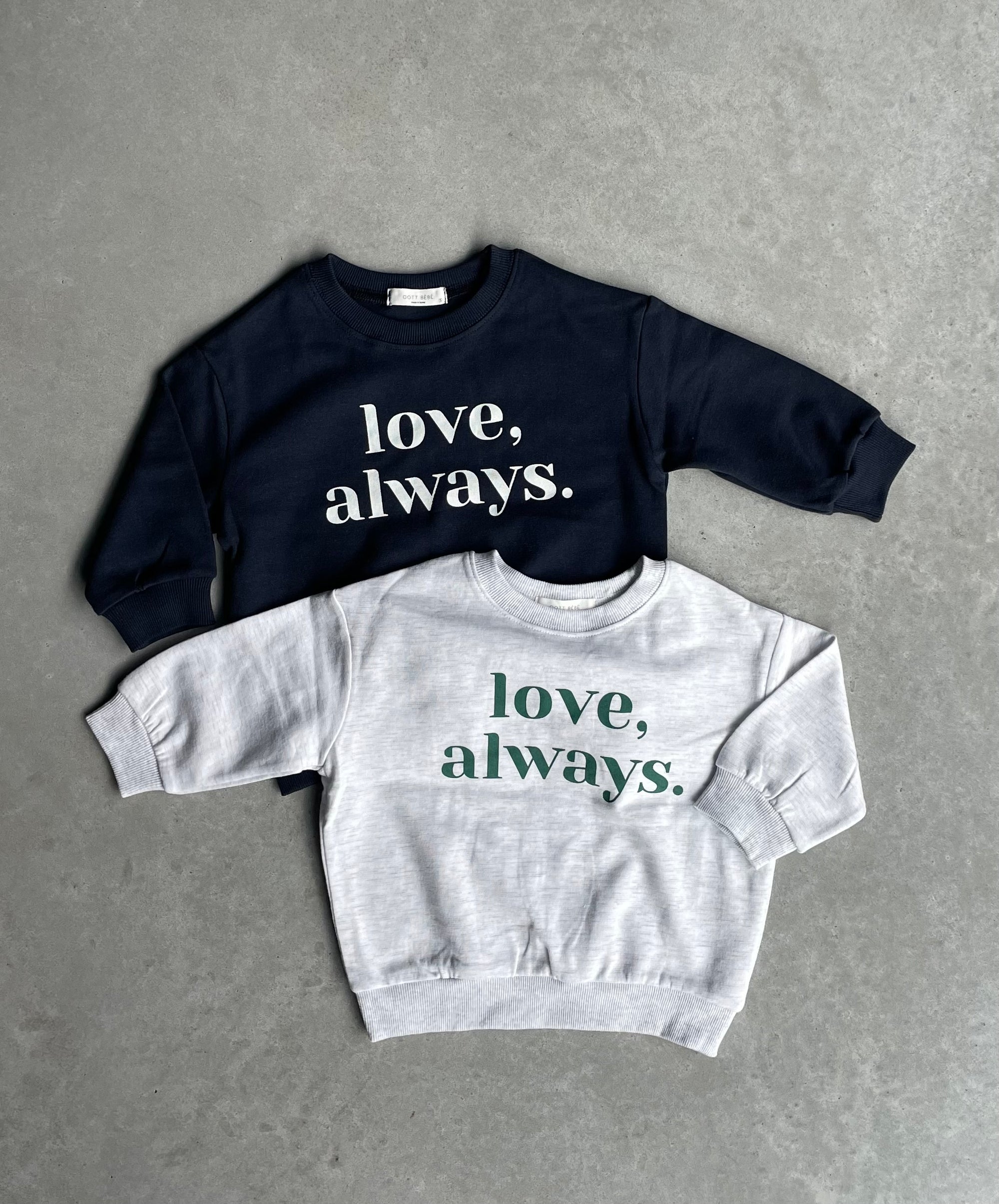 Oversized love always sweatshirt - grijs