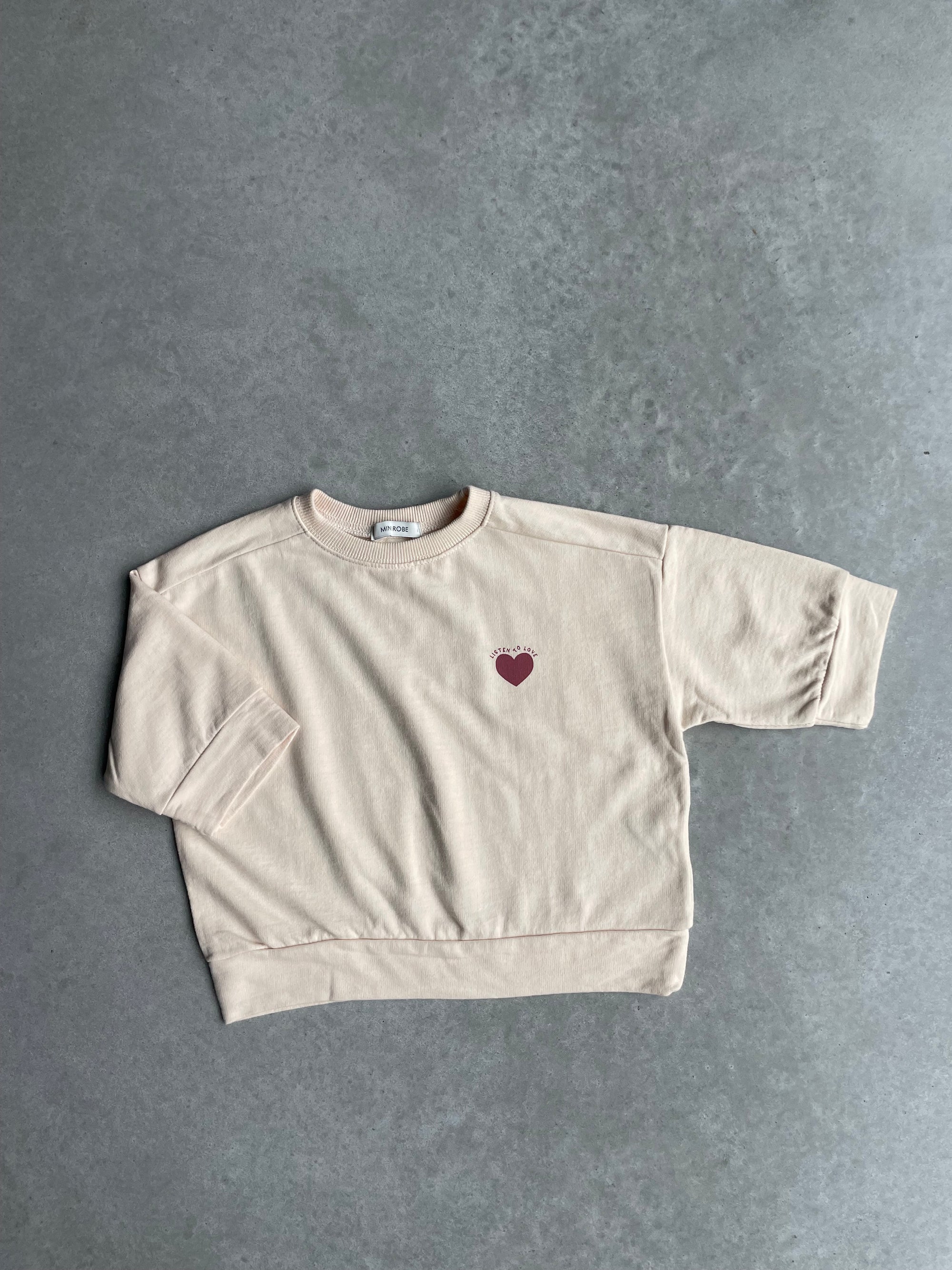 Oversized heart sweatshirt - lichtbeige