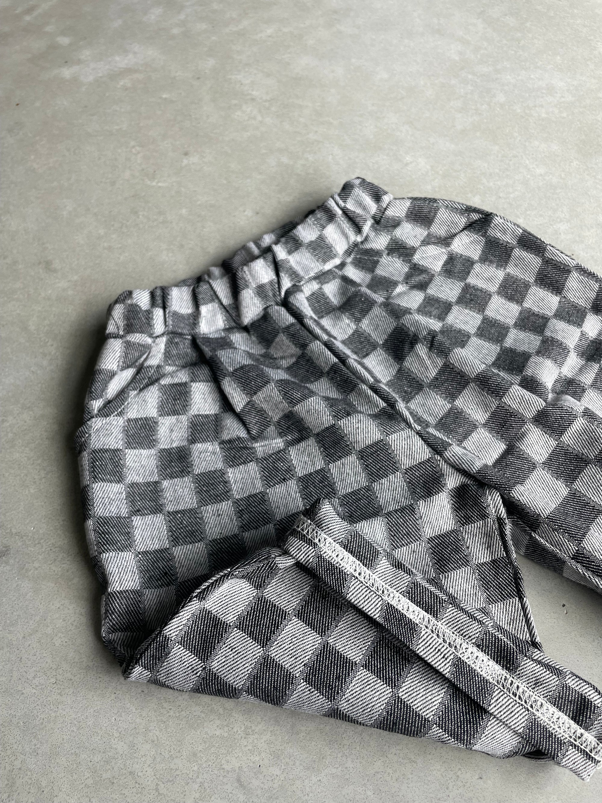 Checkered pants - houtskool