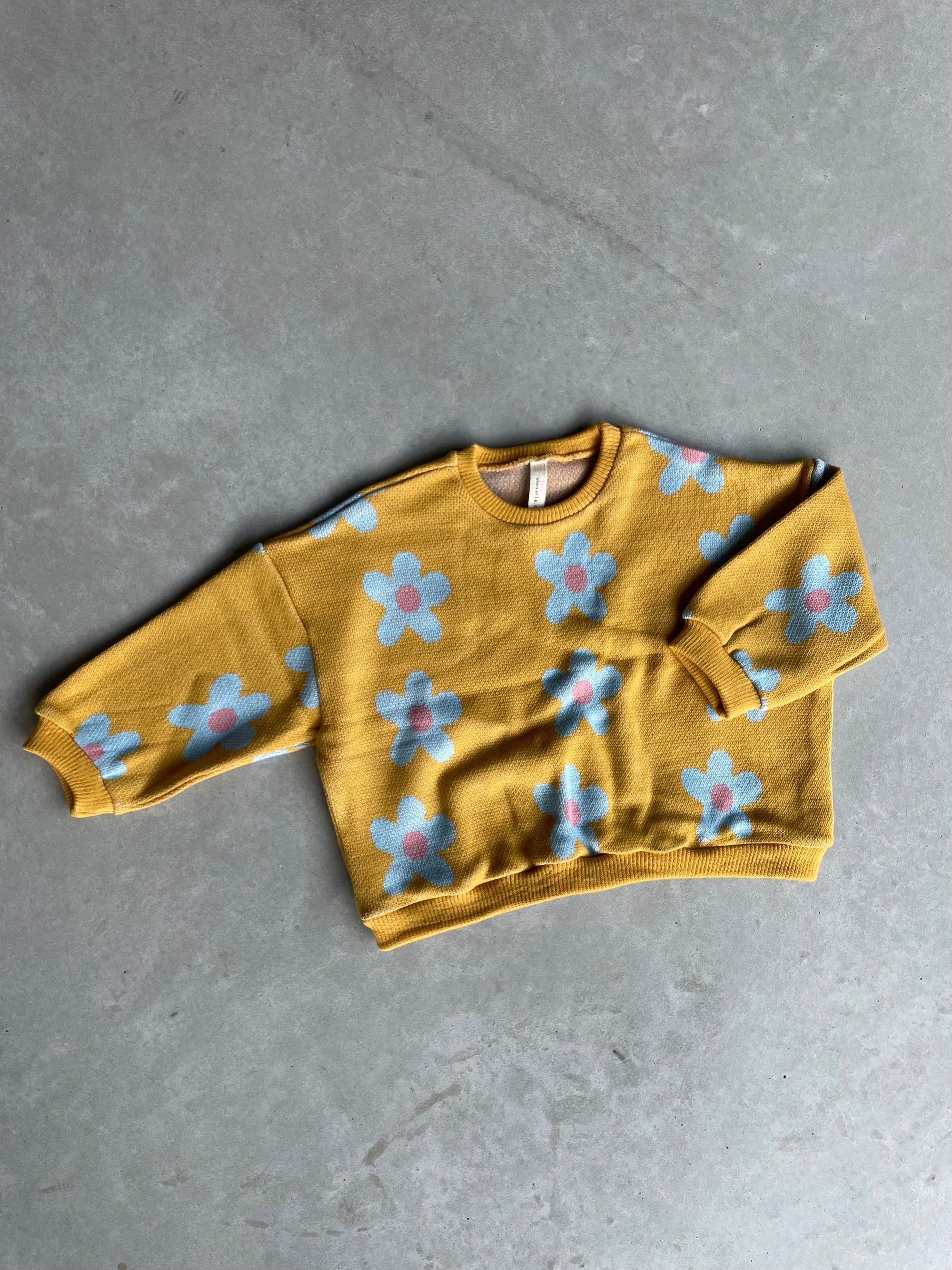 Daisy knit sweater - mustard
