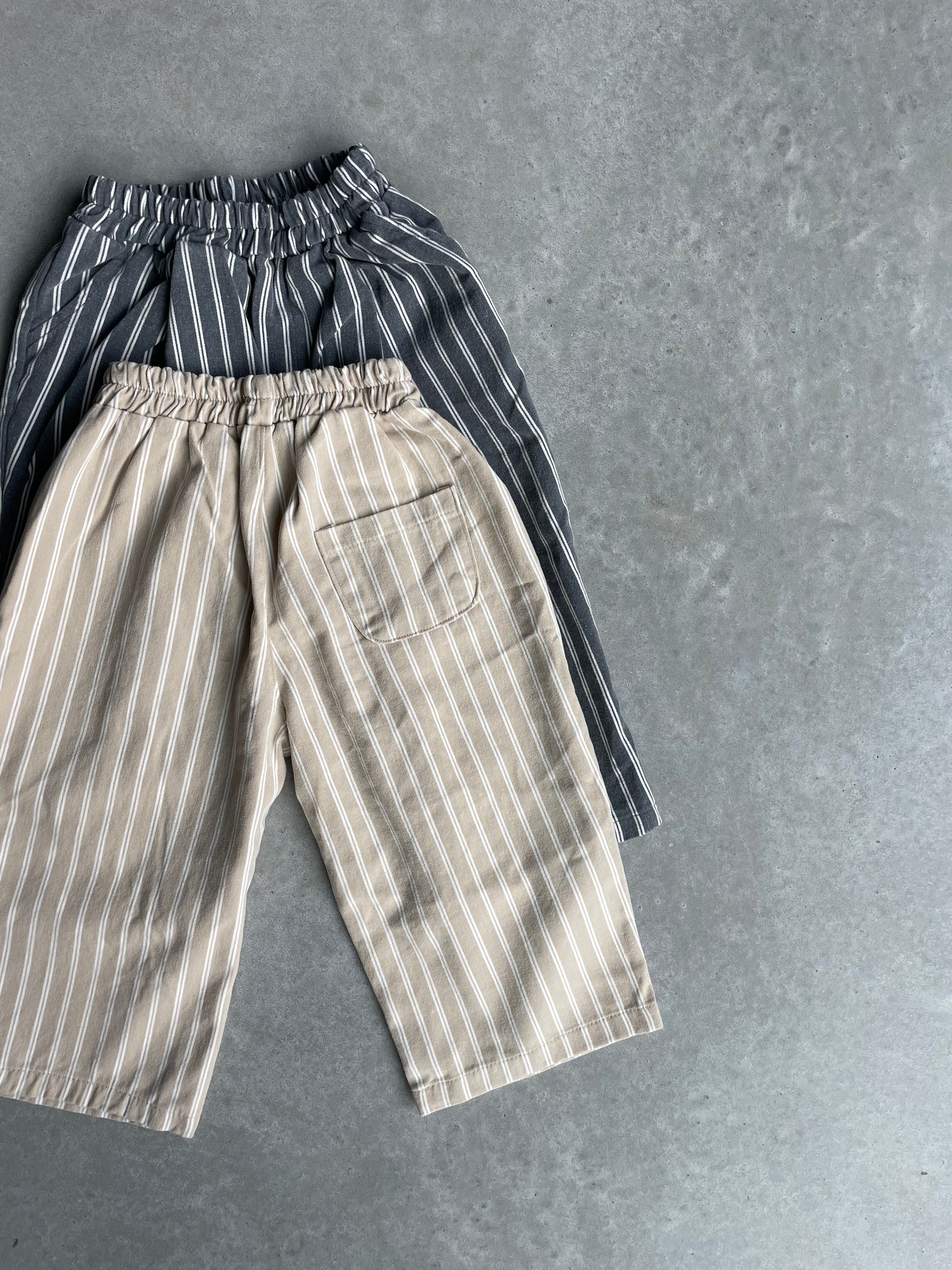 Soft striped pants - beige