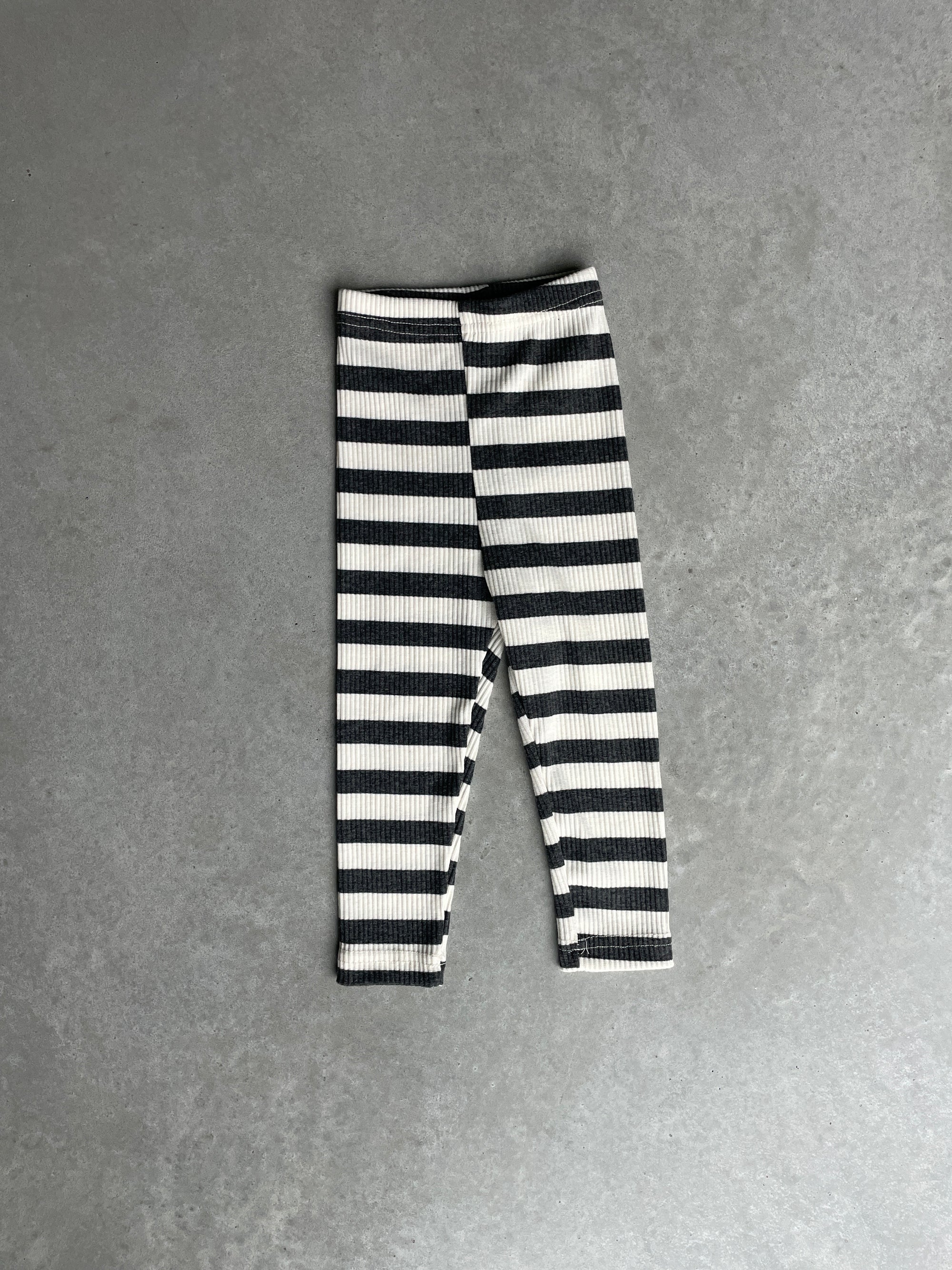 Striped rib leggings - houtskool