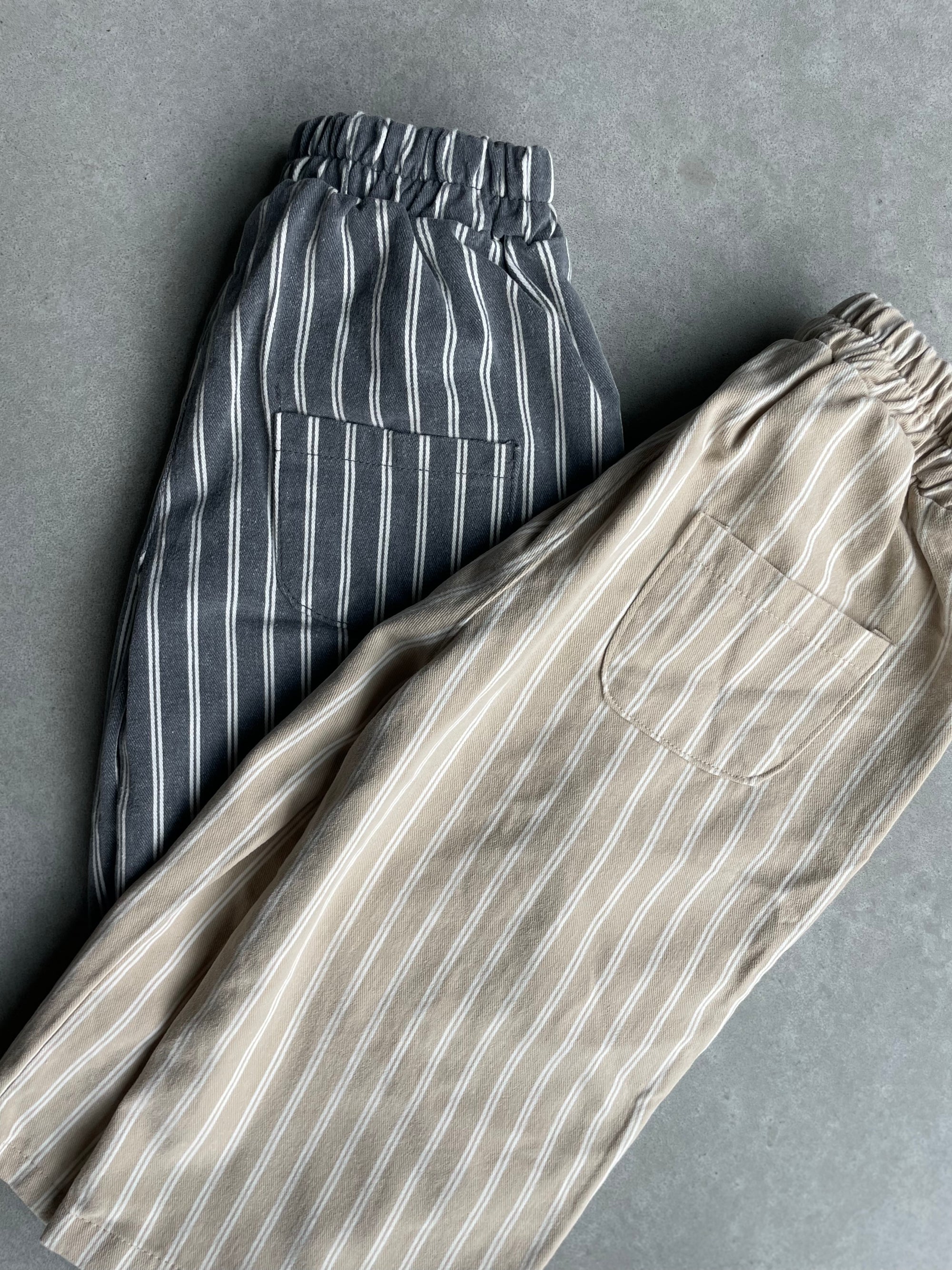 Soft striped pants - beige