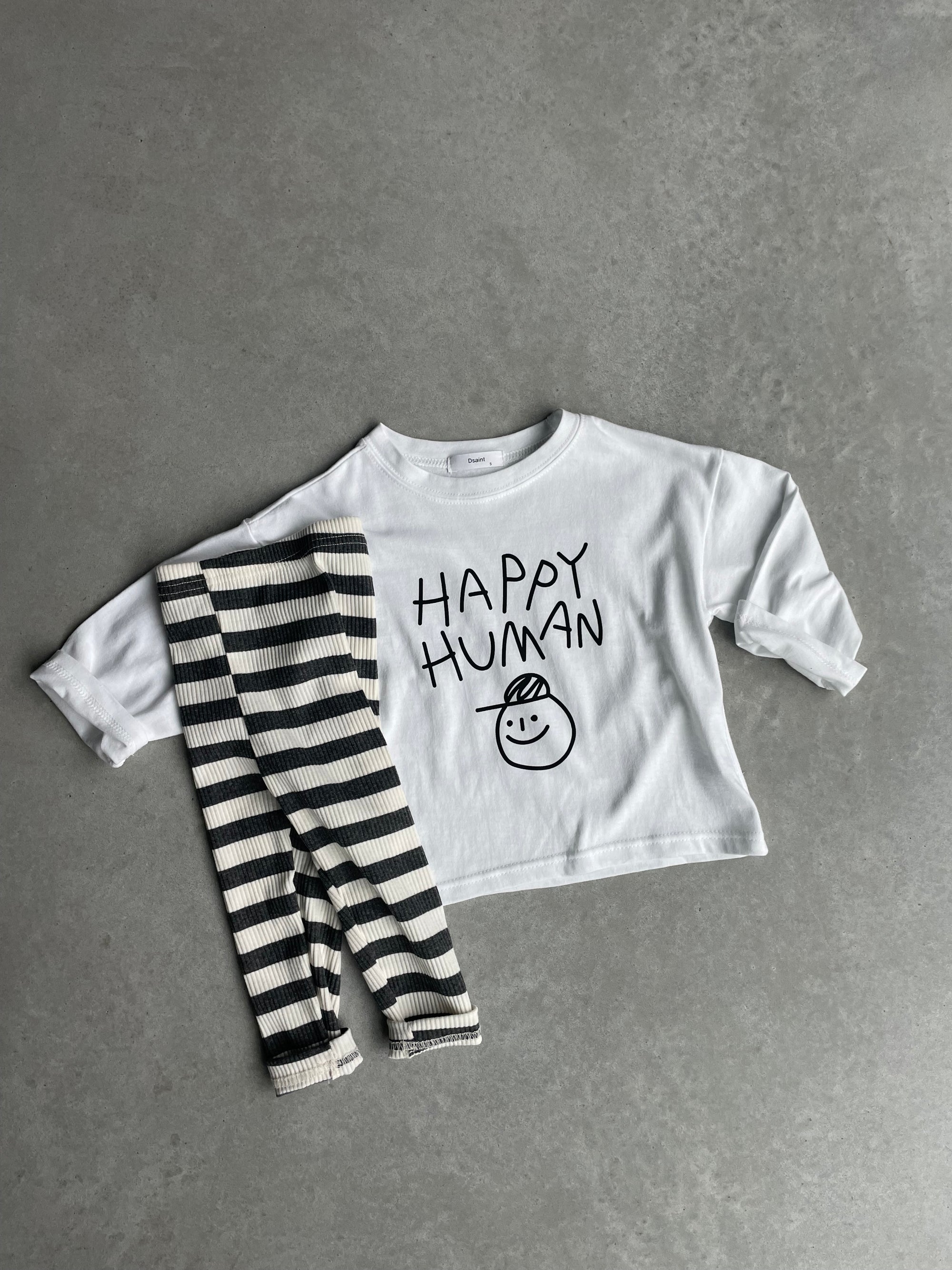 Happy human tee - wit