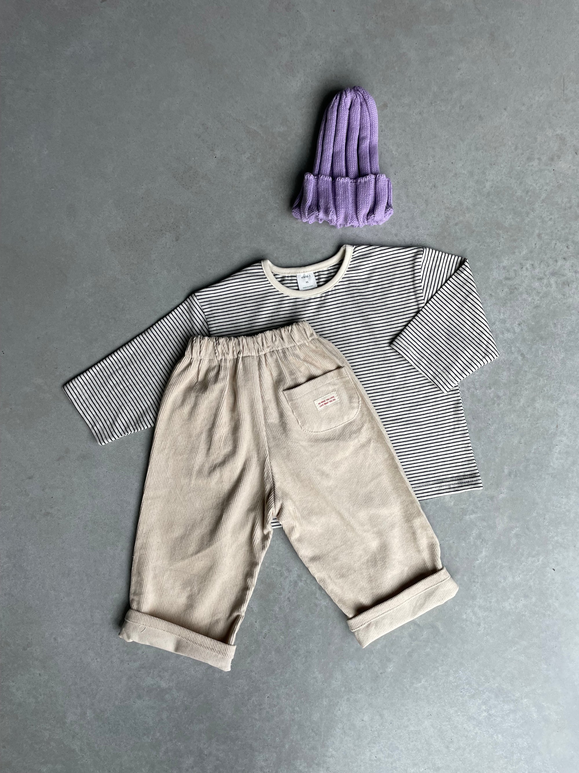 Rib pants - lichtbeige