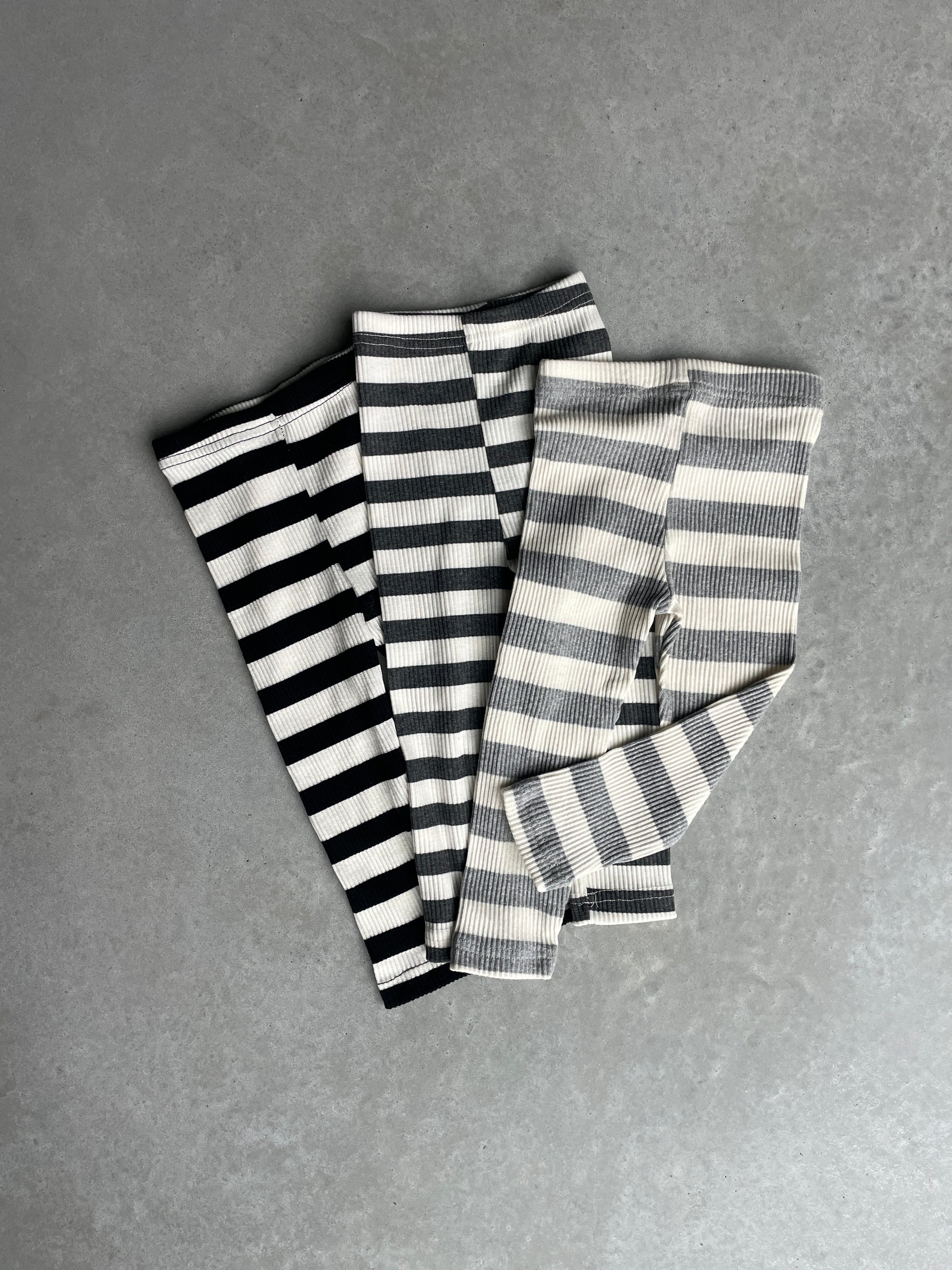 Striped rib leggings - houtskool