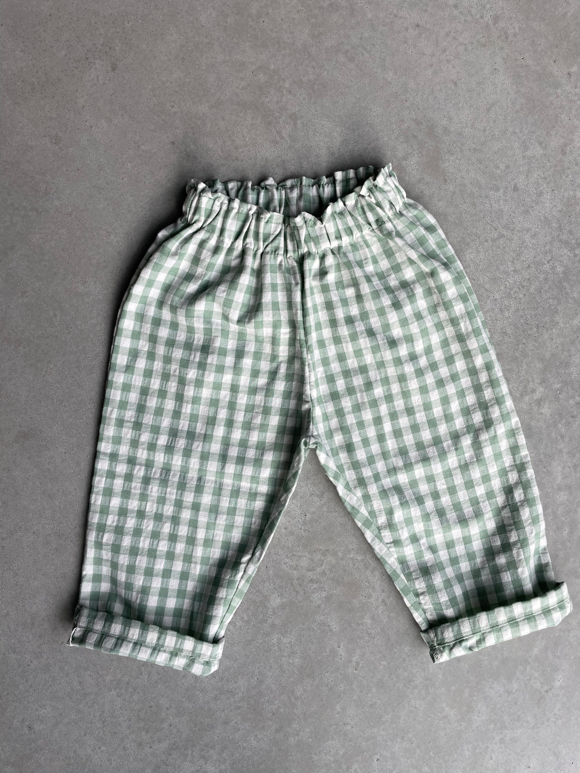 Summer check pants - groen