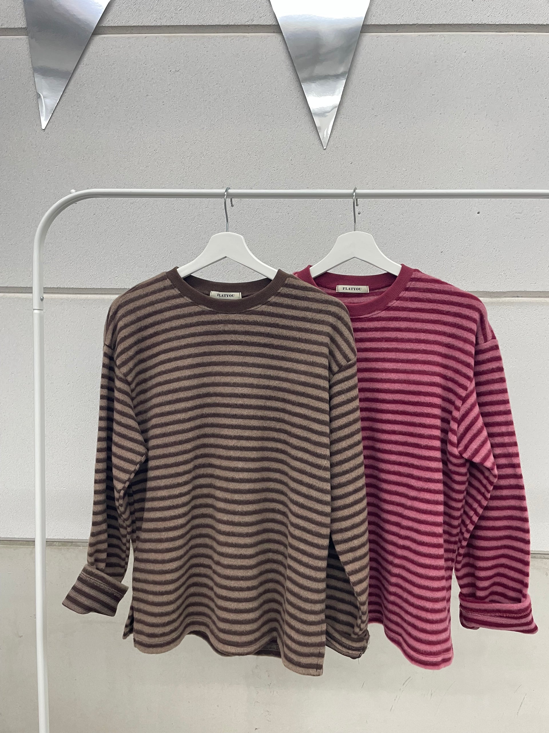 Striped fleeced sweater