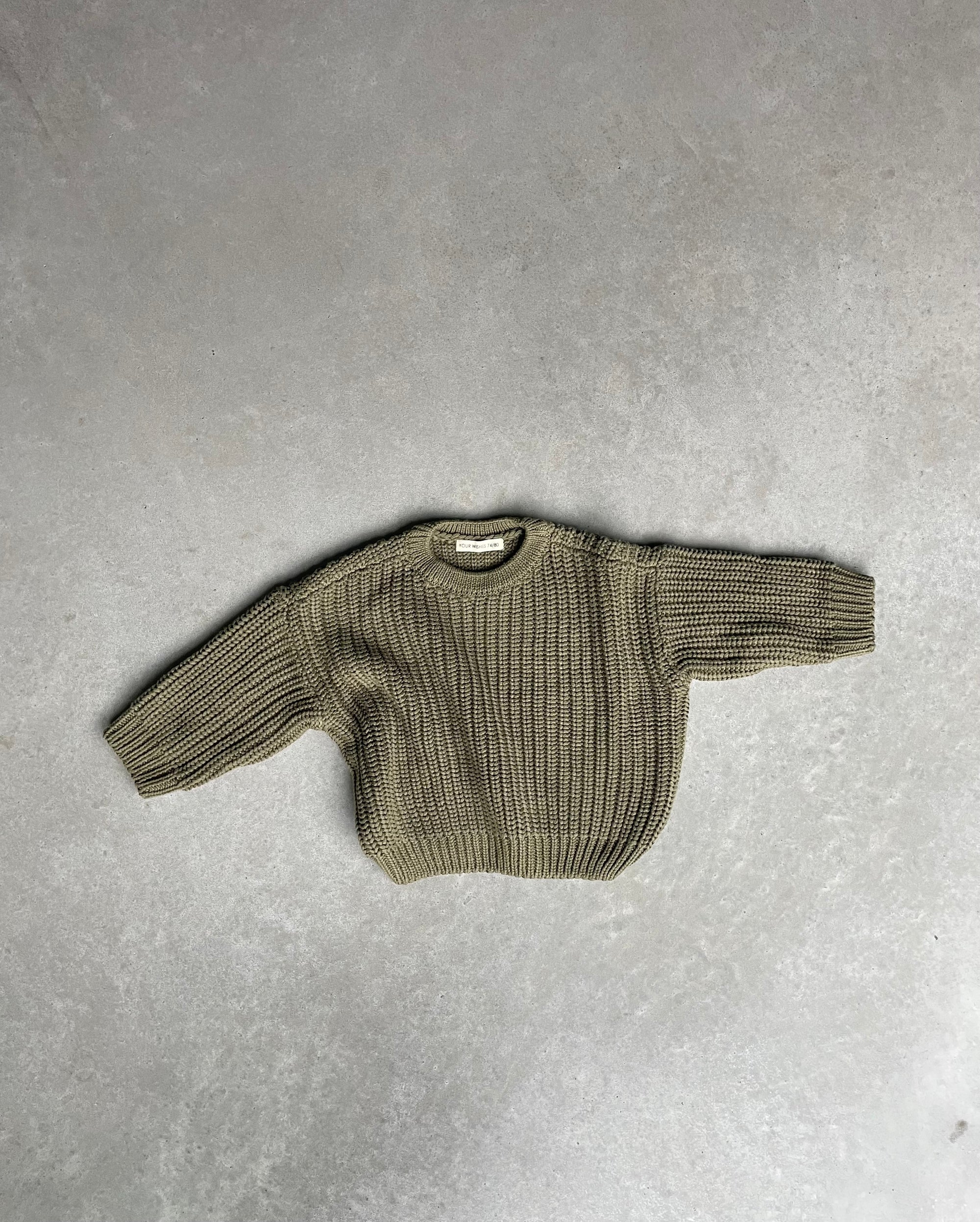 Oversized knitted sweater - kaki