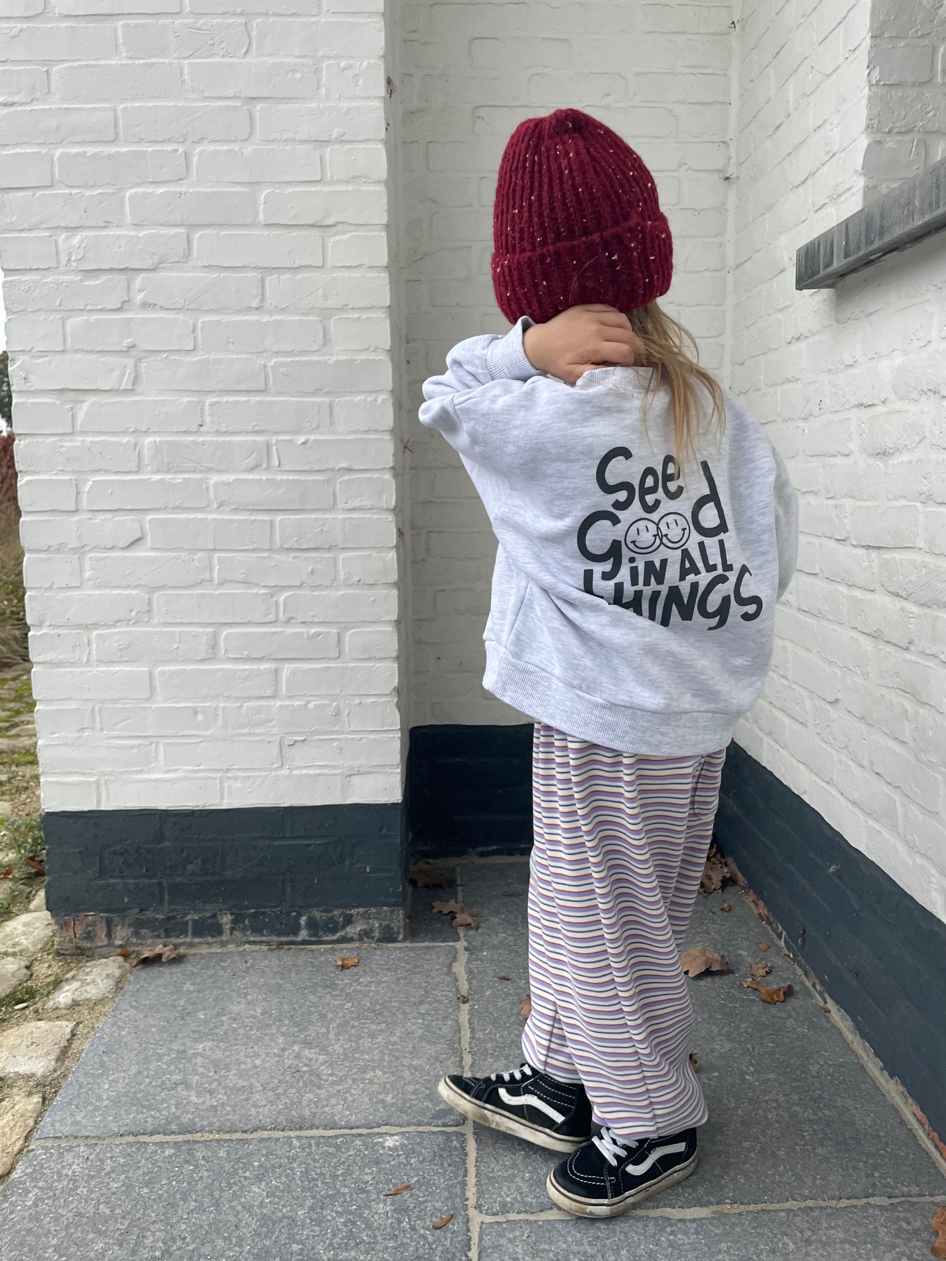 Oversized smile quote sweater